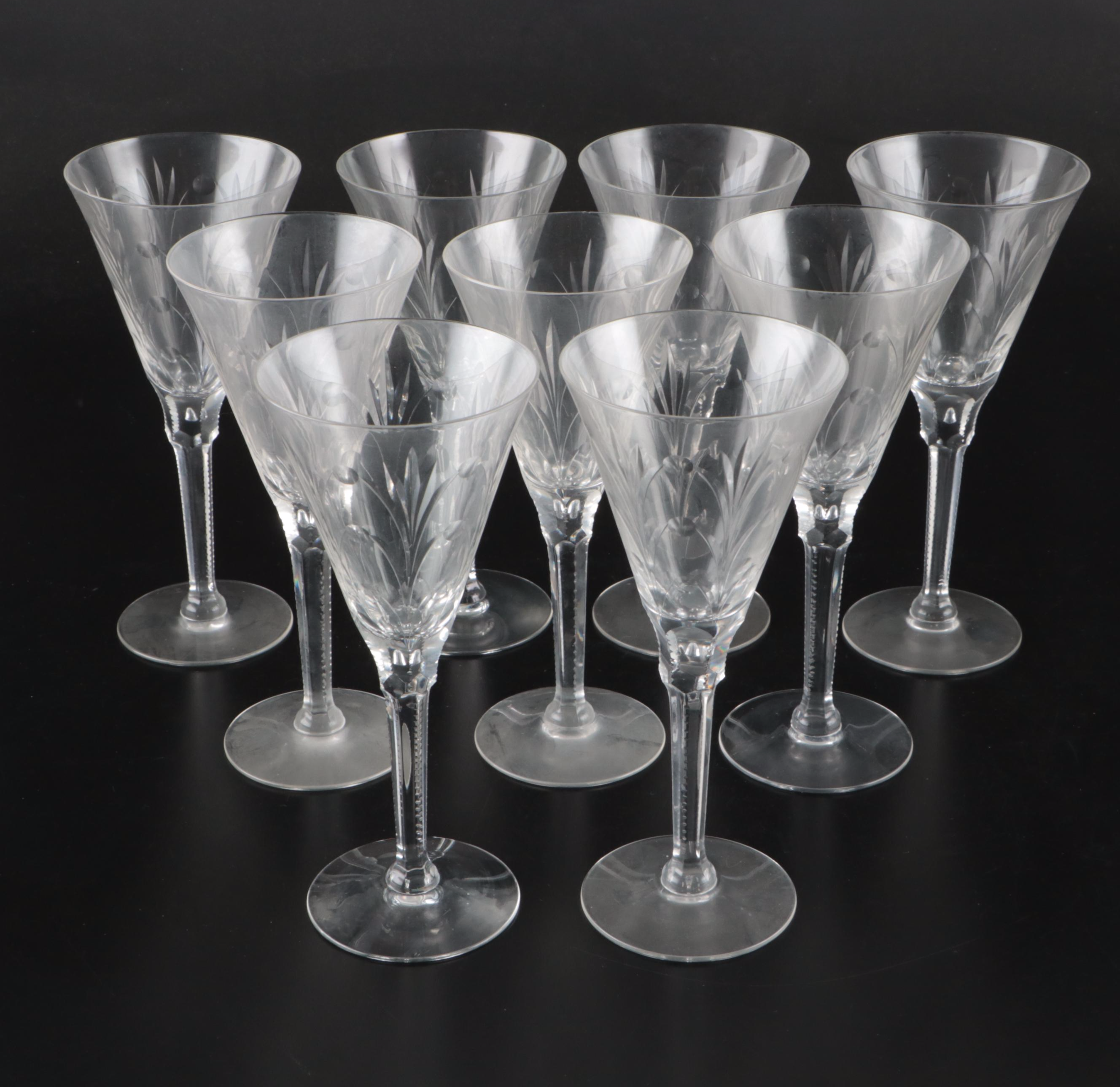 Seneca "Heritage" Cut Crystal Water Goblets and Plates with Other Stemware