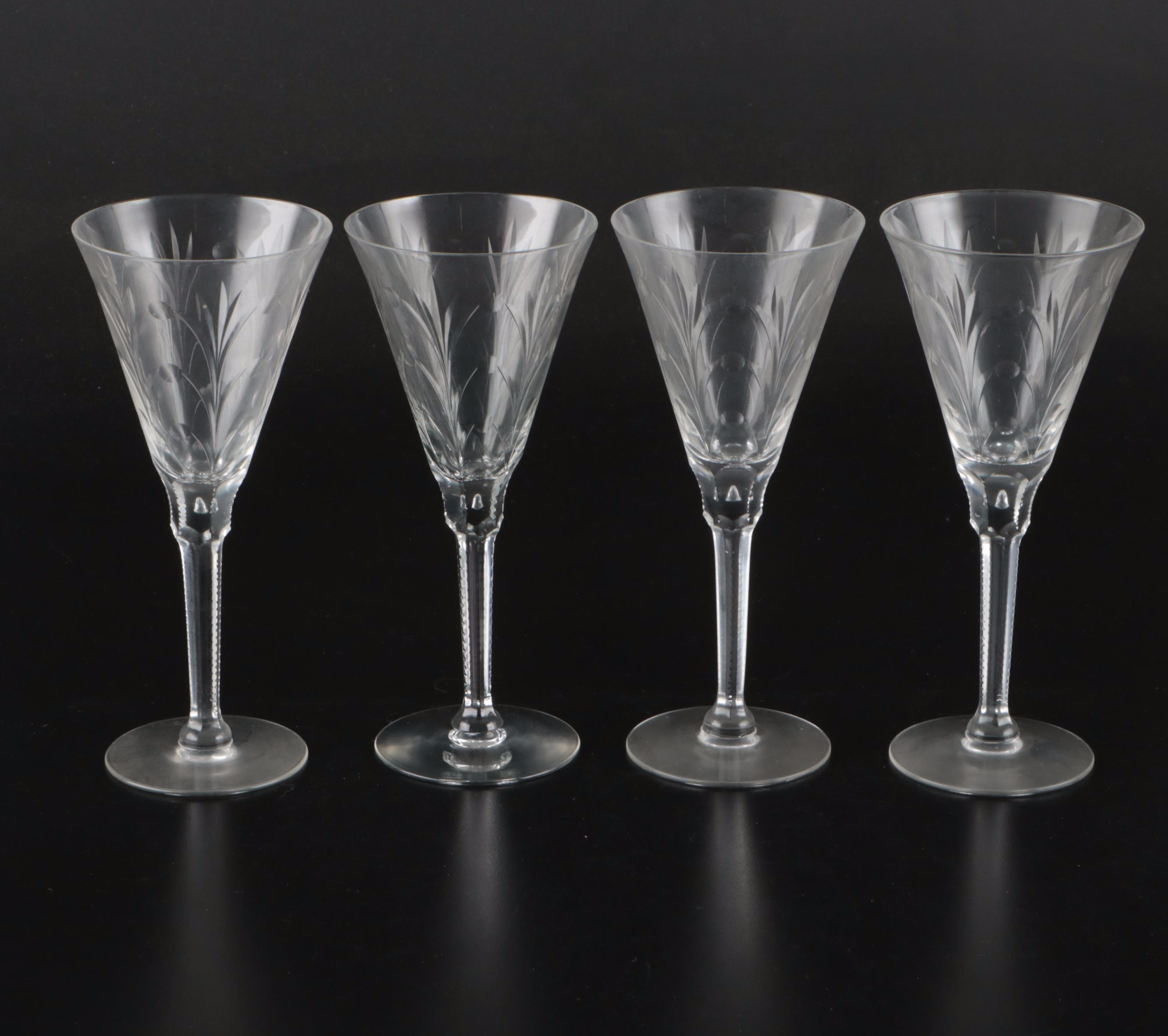 Seneca "Heritage" Cut Crystal Water Goblets and Plates with Other Stemware