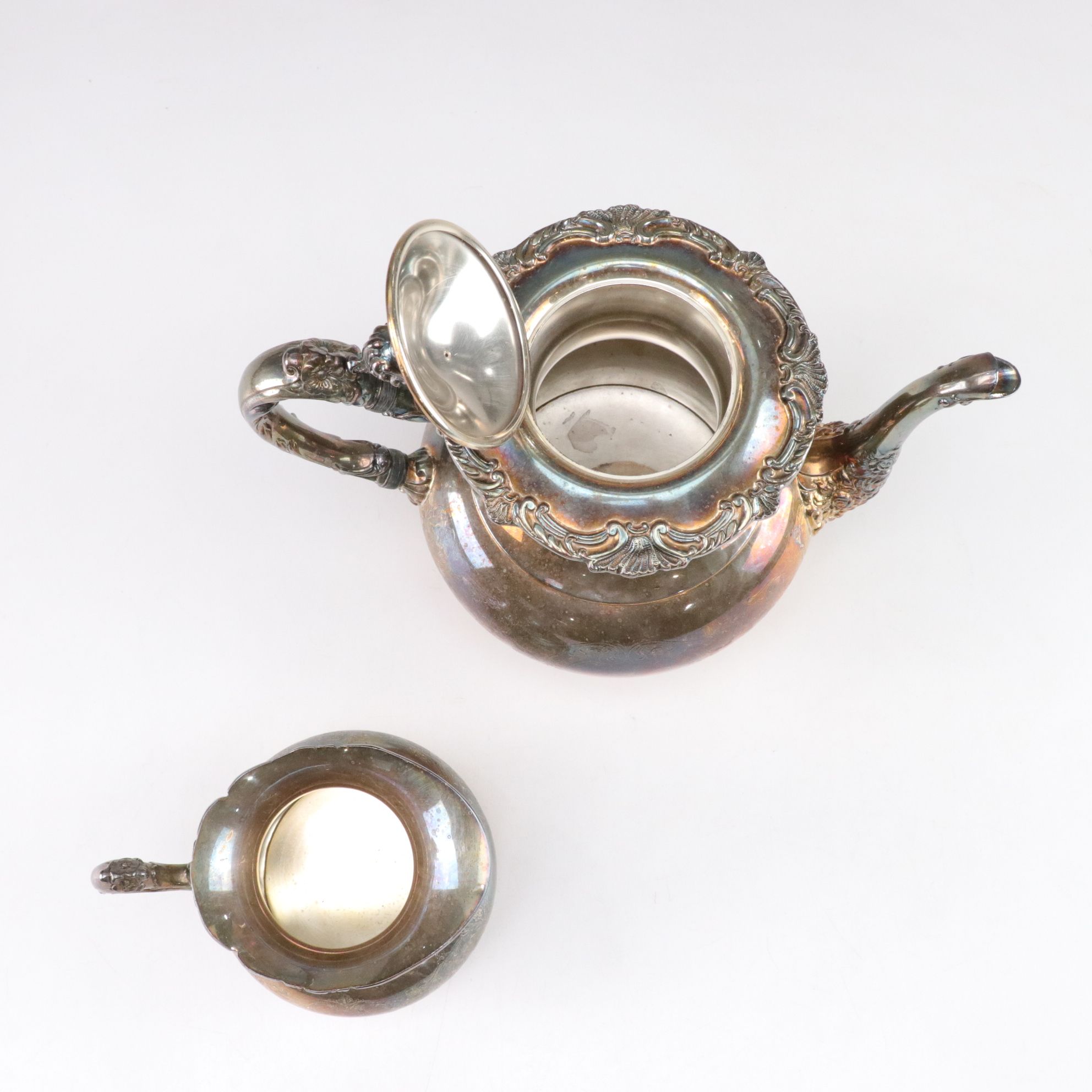 Community Silver Plate Tea Service with Handled Serving Tray