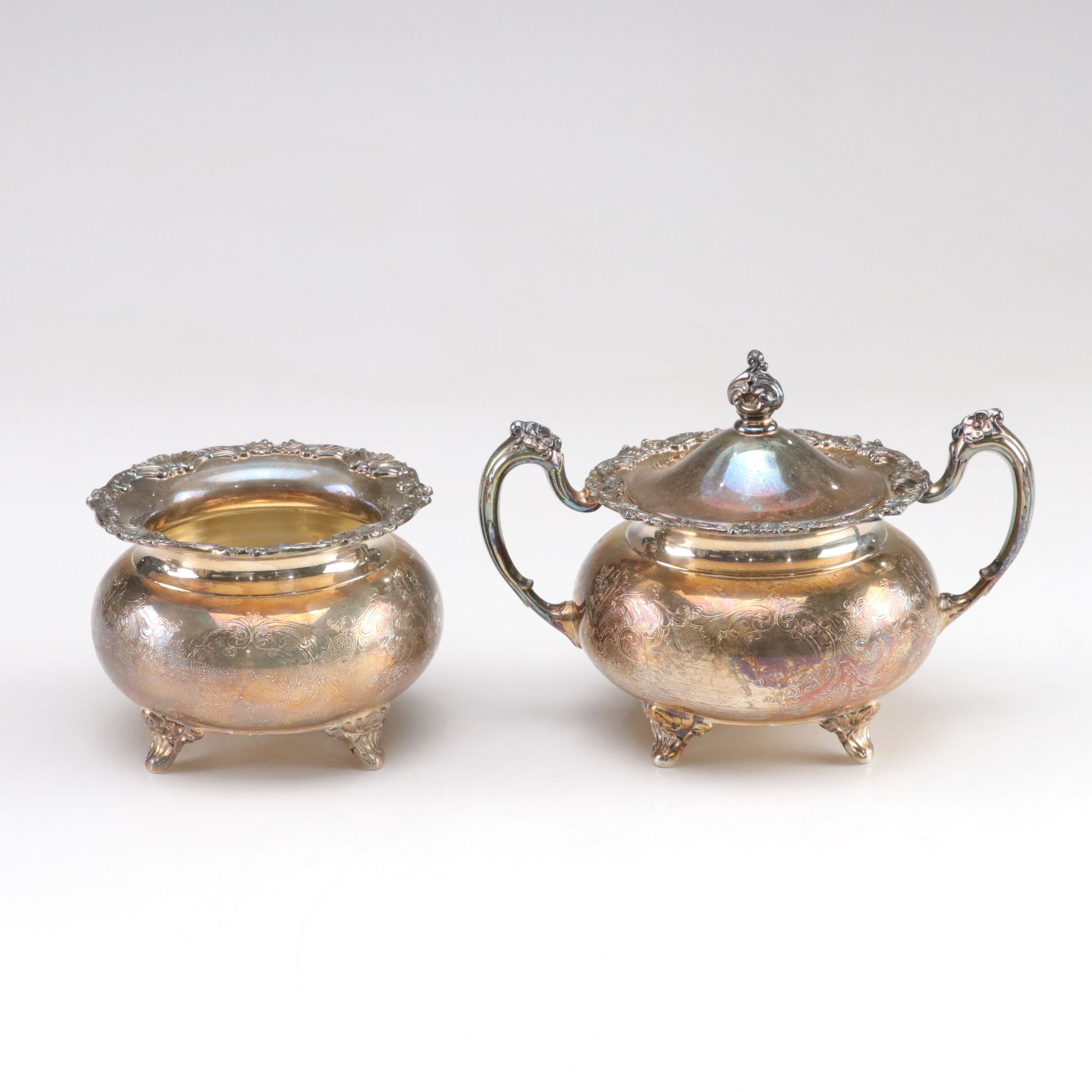 Community Silver Plate Tea Service with Handled Serving Tray