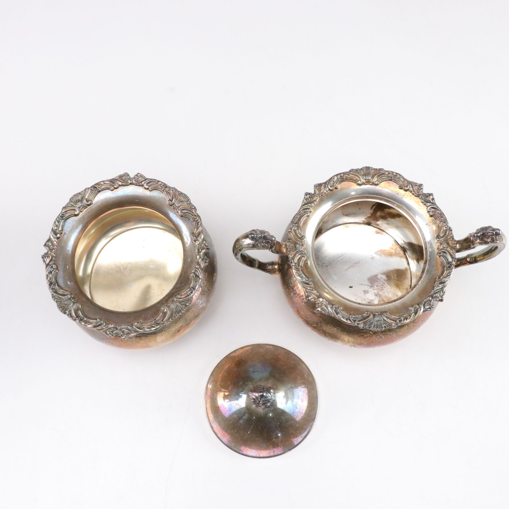 Community Silver Plate Tea Service with Handled Serving Tray