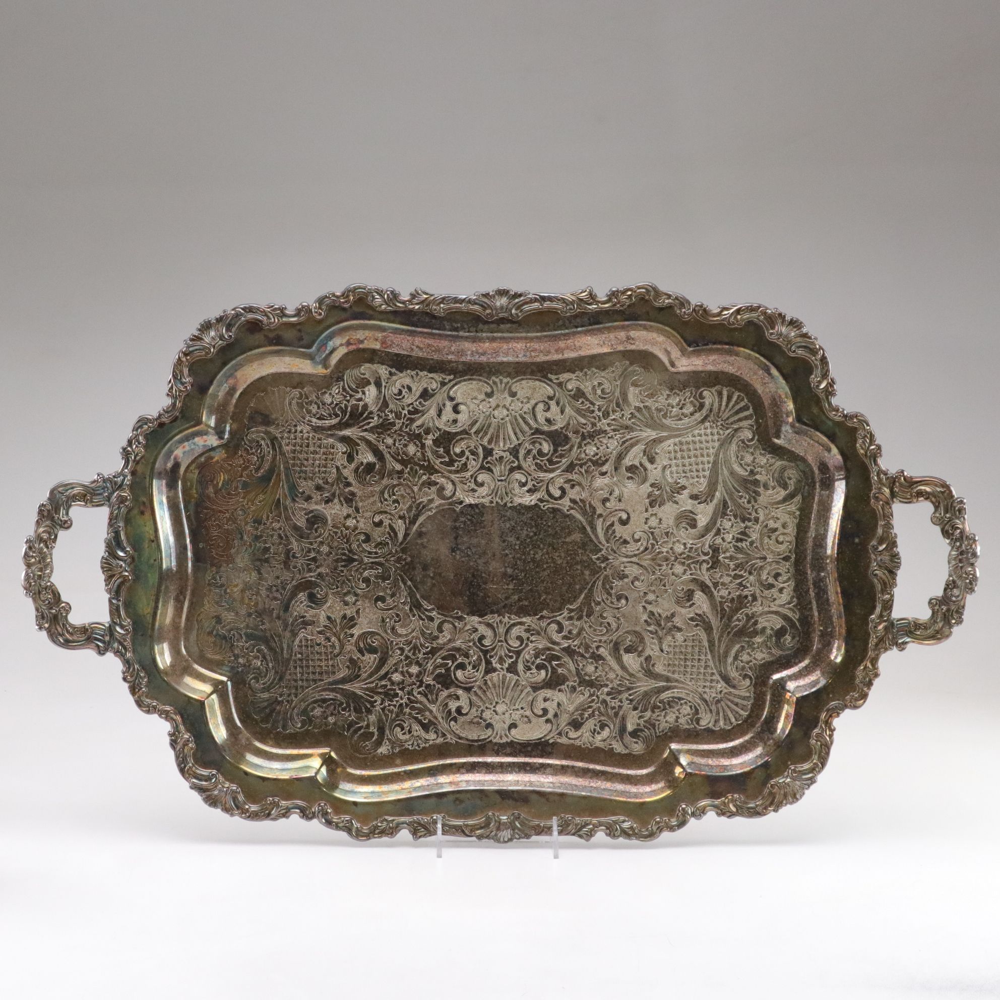 Community Silver Plate Tea Service with Handled Serving Tray