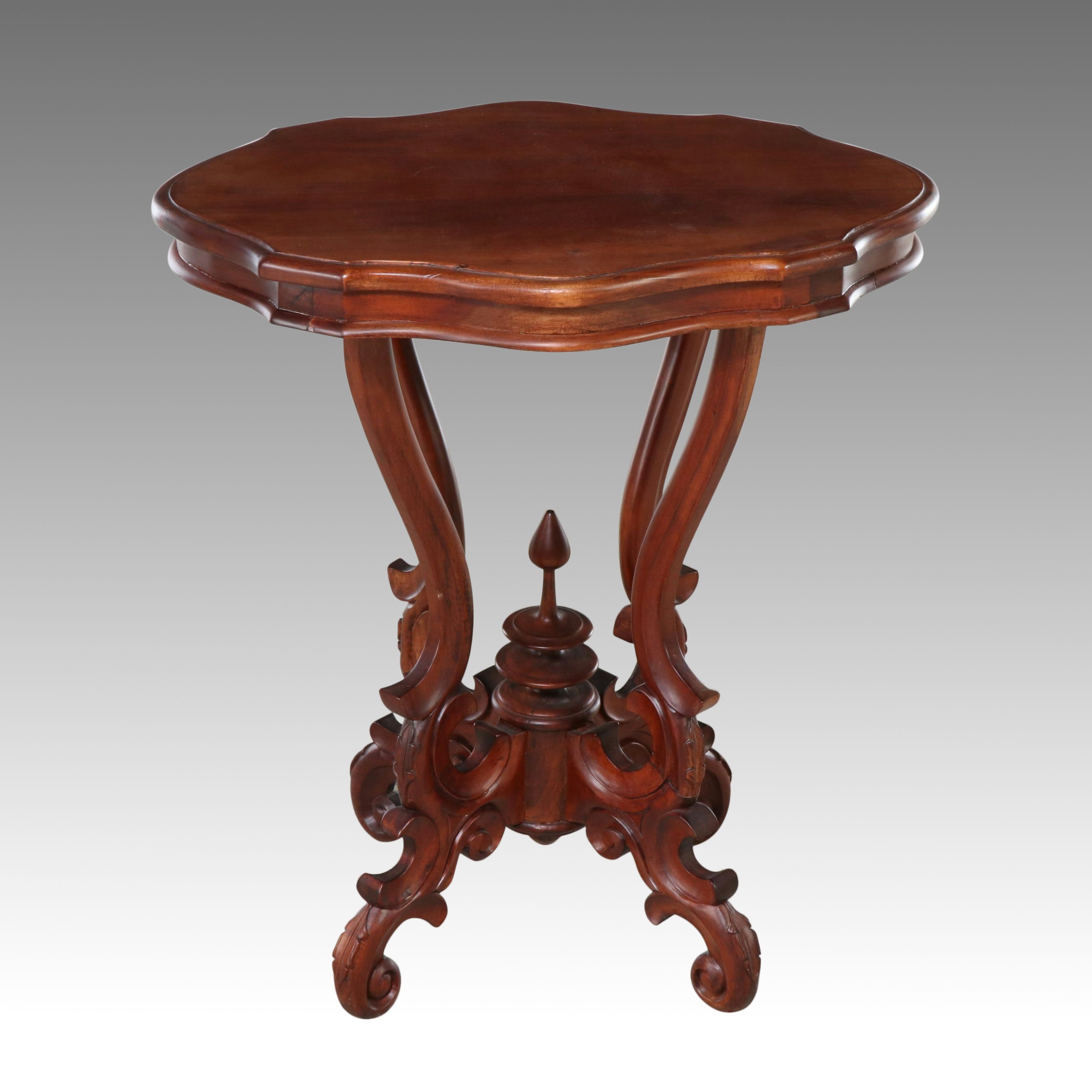 Victorian Style Carved Mahogany Table, 20th Century