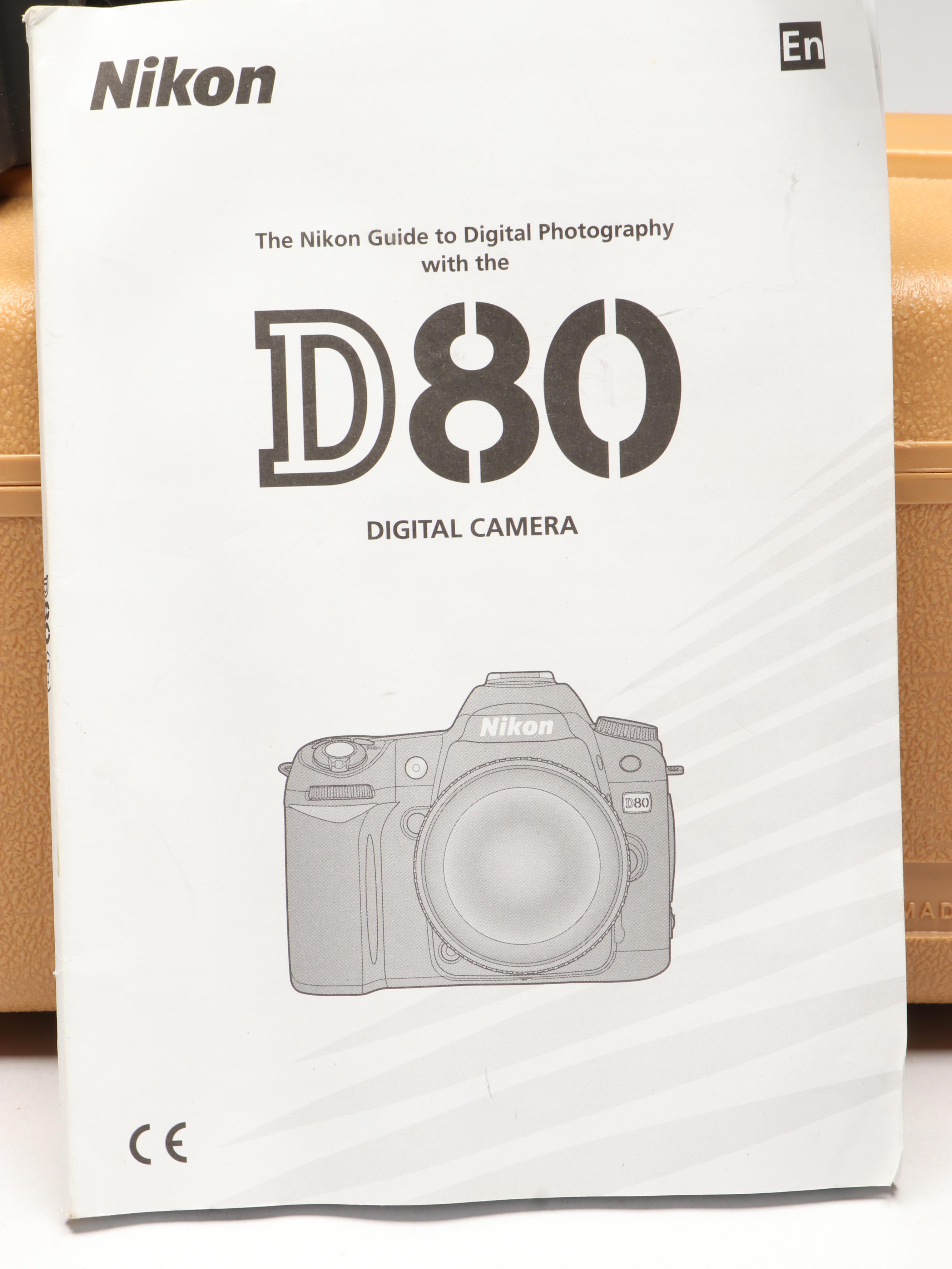 Nikon D80 SLR Camera with Hard Plastic Case and Accessories