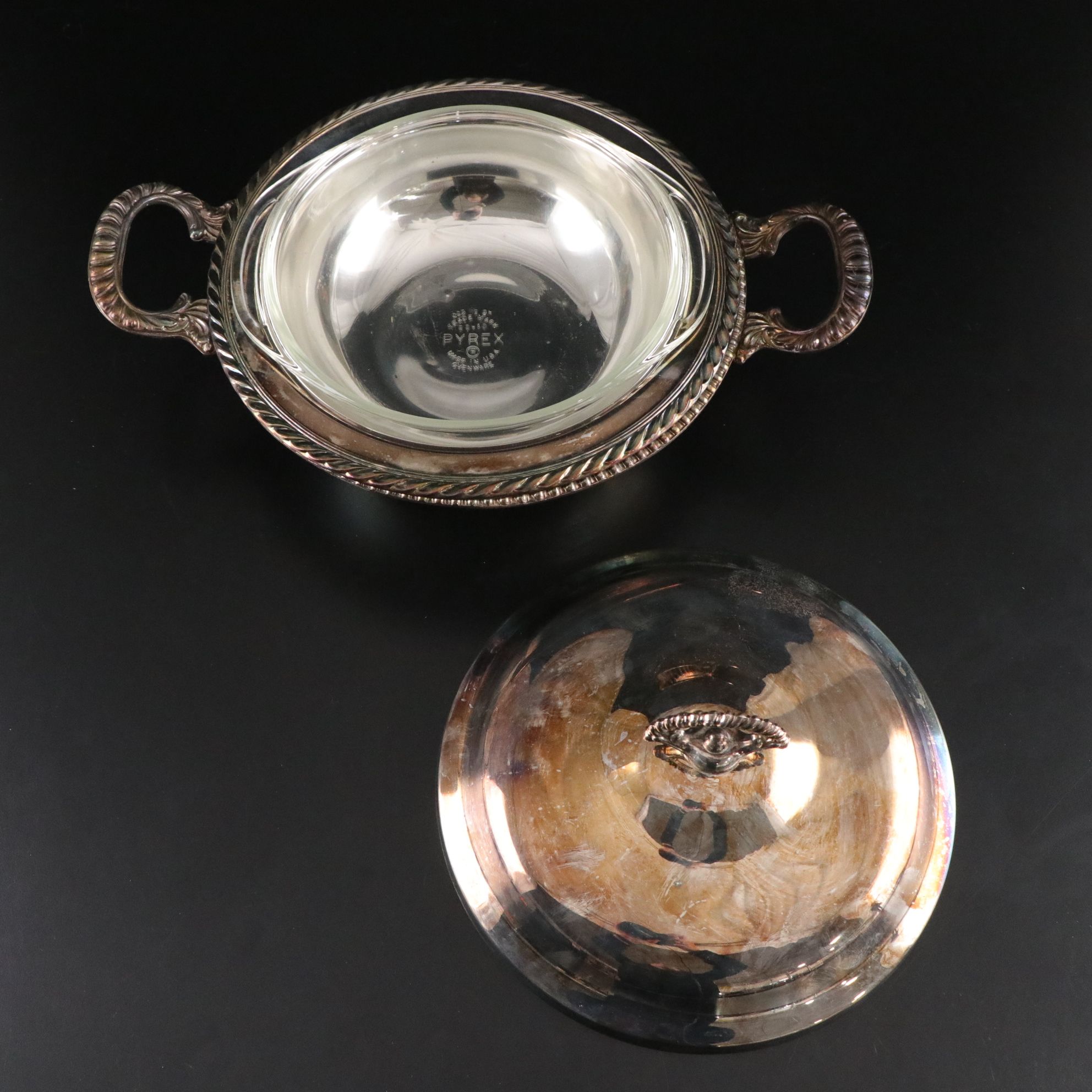 Silver Plate Casserole Carriers, Serving Bowls, and Salad Tongs