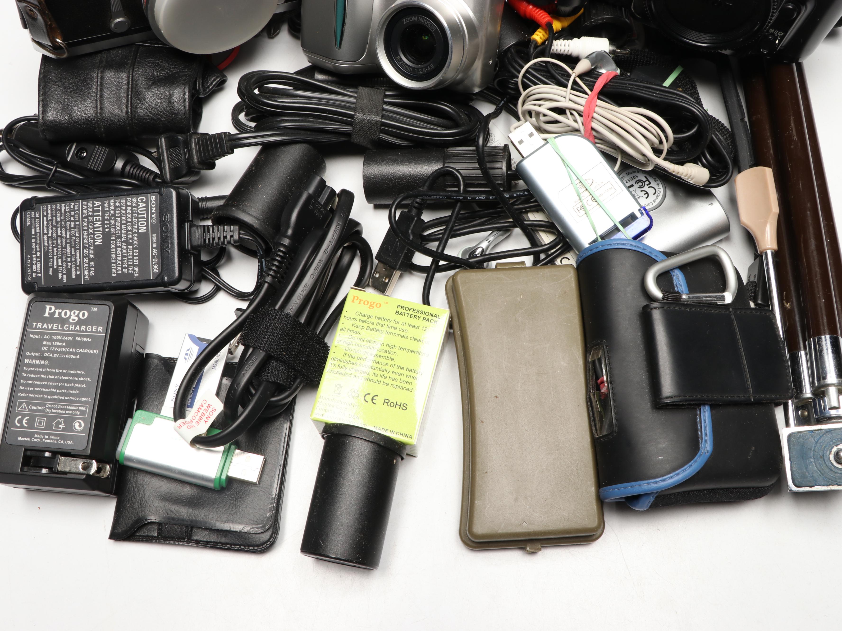 Nikon N6006 Film Camera with Other Cameras and Accessories