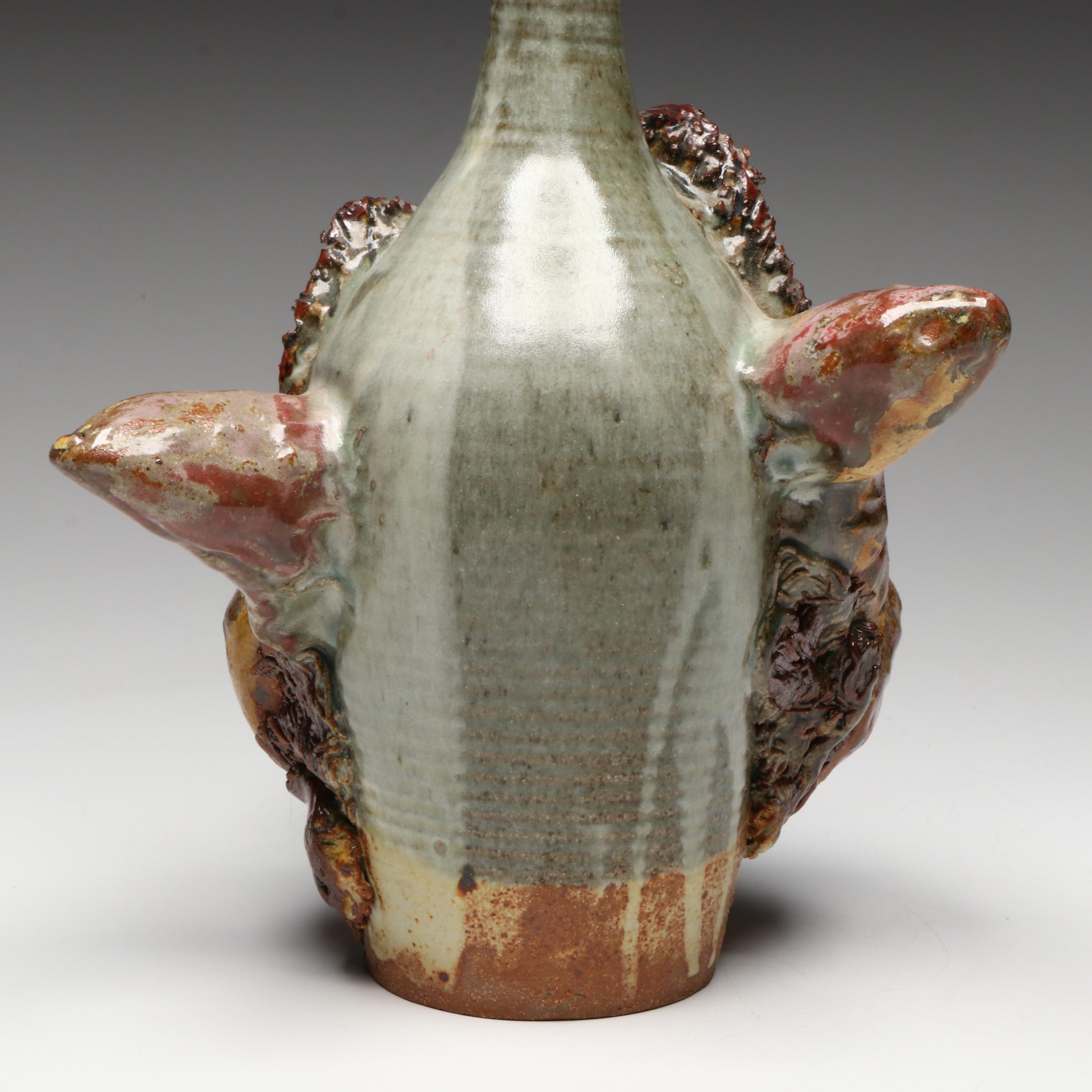 Phelps Pottery Folk Art Stoneware Face Jug