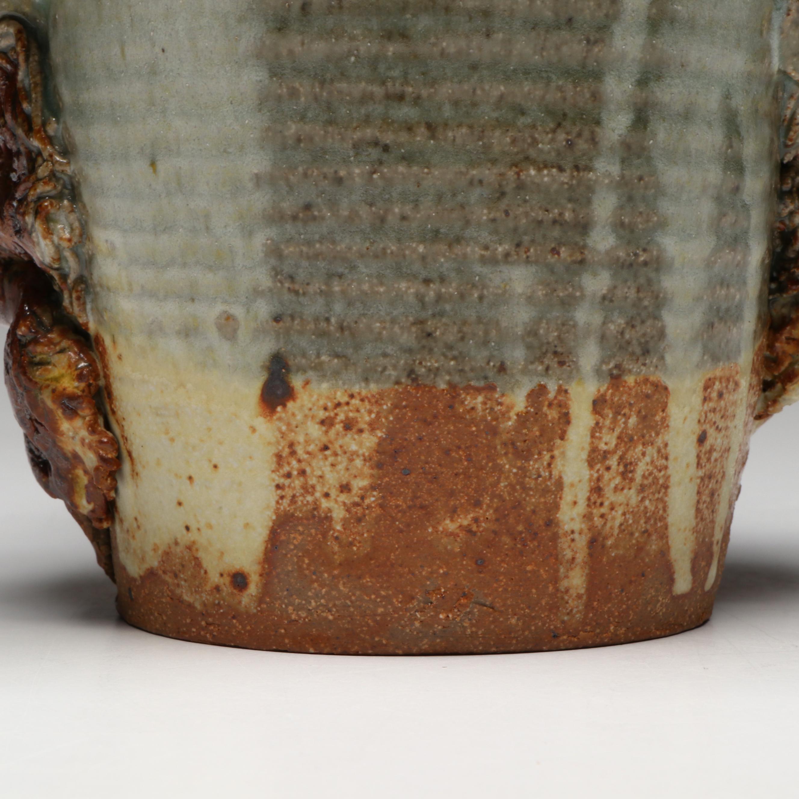 Phelps Pottery Folk Art Stoneware Face Jug