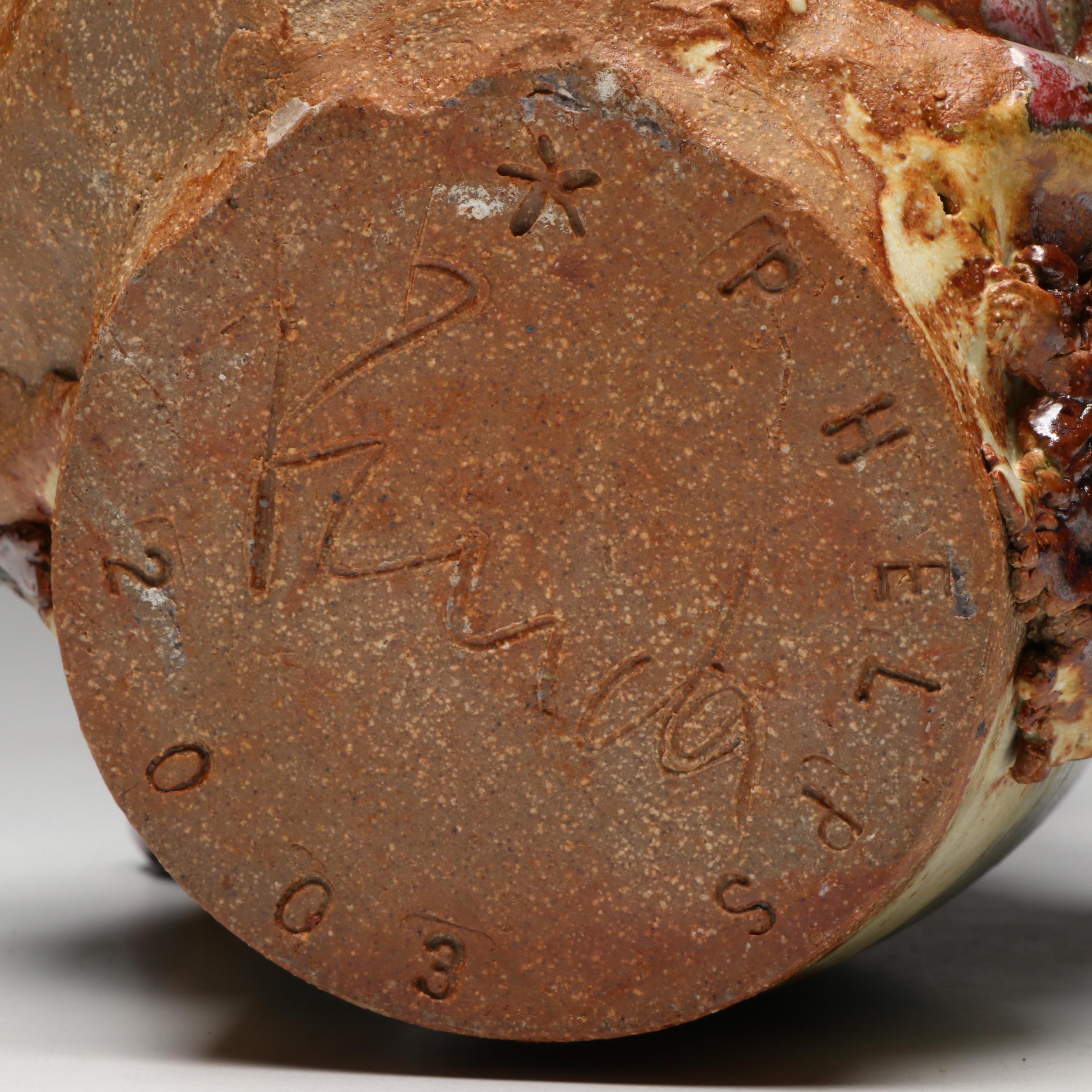 Phelps Pottery Folk Art Stoneware Face Jug