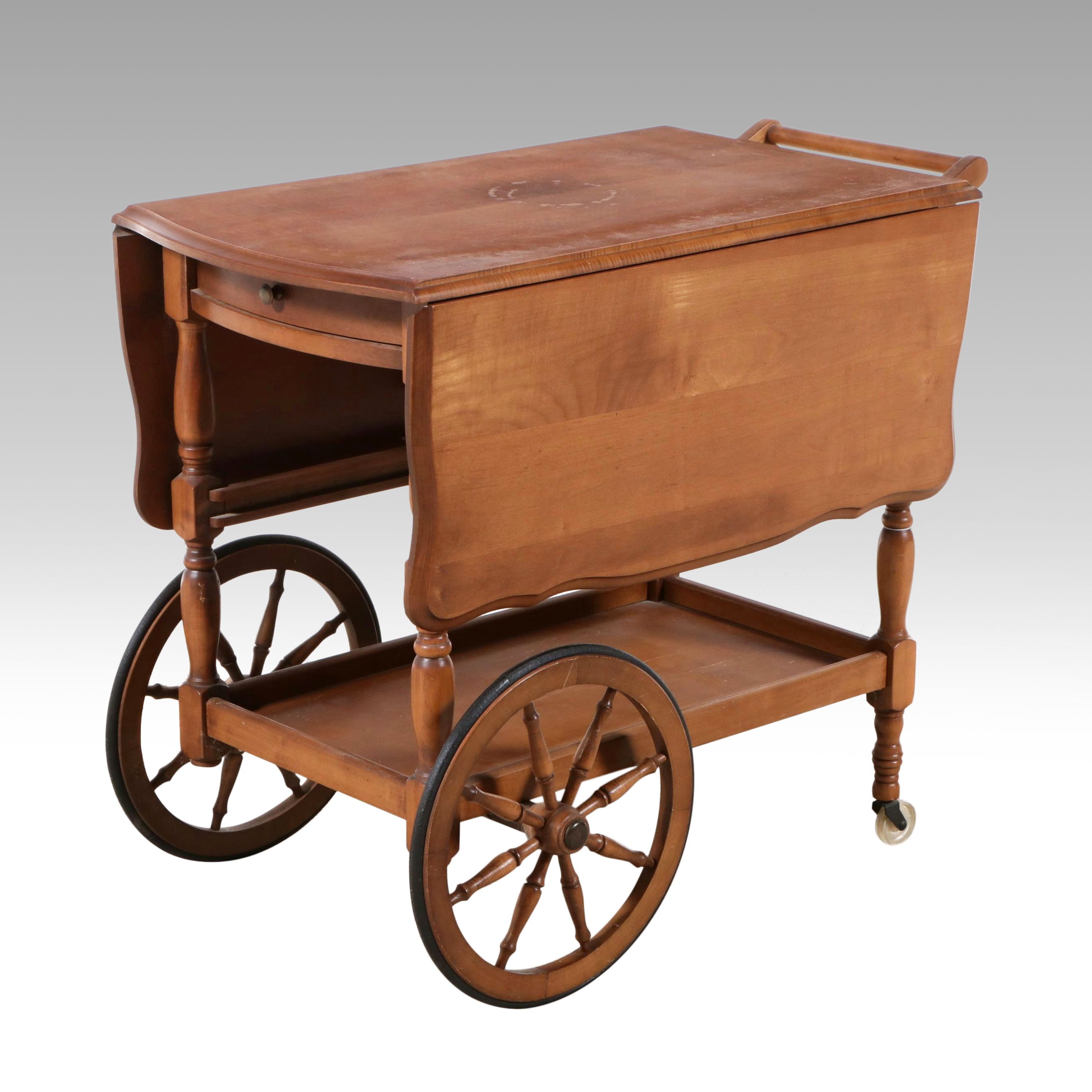 Early American Style Maple Tea Cart