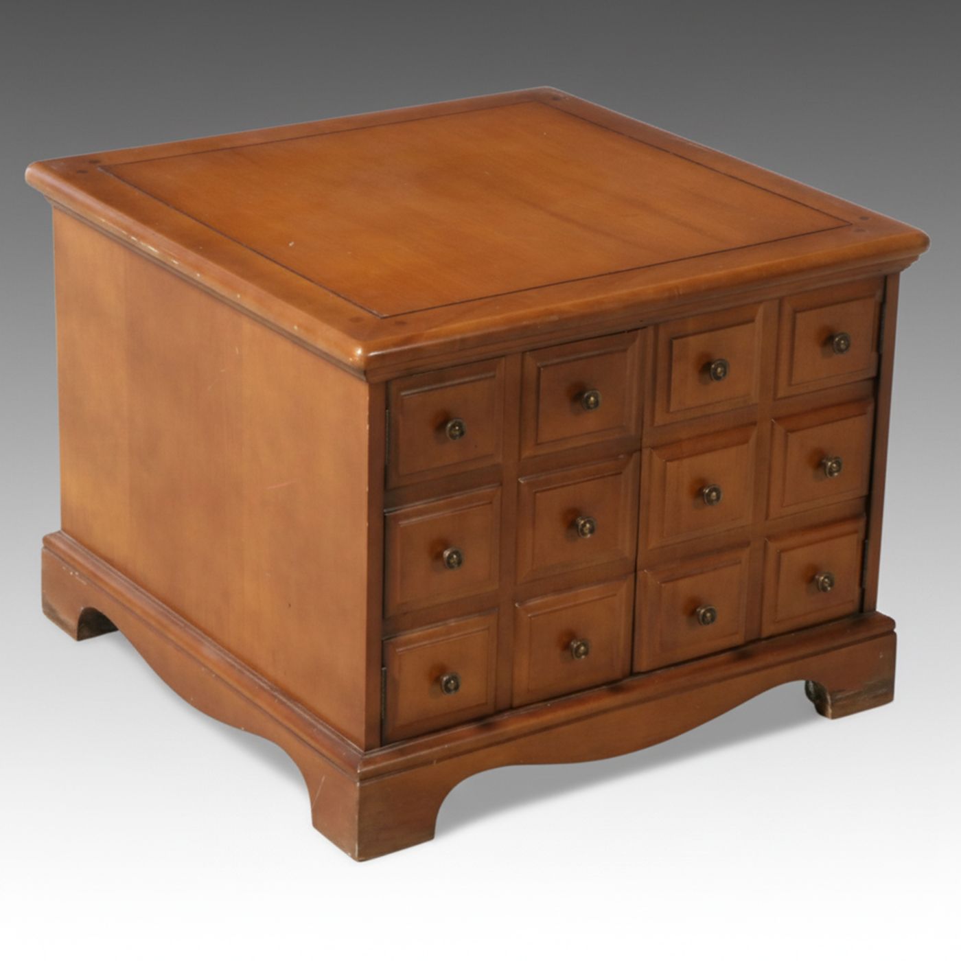 Colonial Style Maple Finish Apothecary Style Side Table