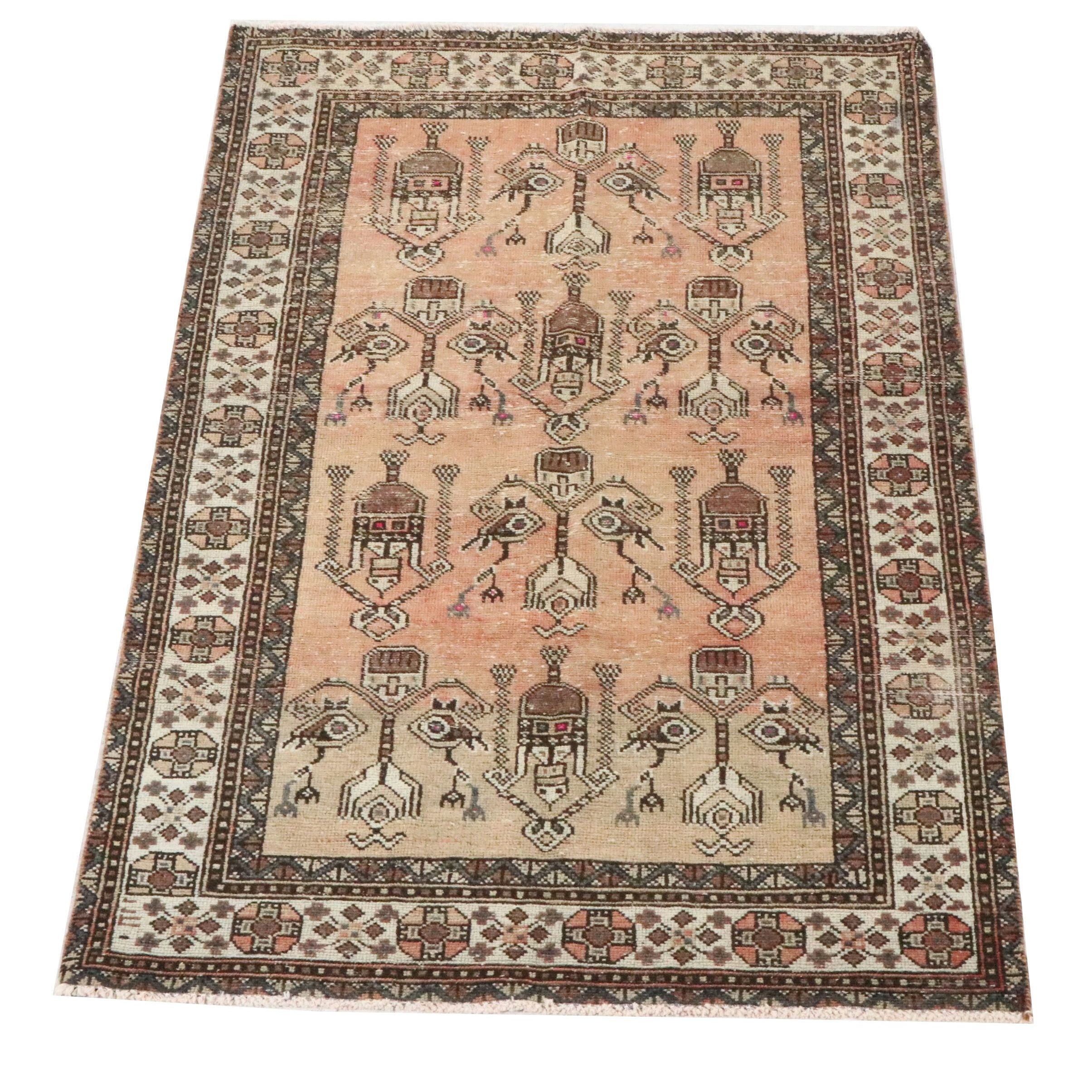 4'1 x 7' Hand-Knotted Afghan Baluch Area Rug