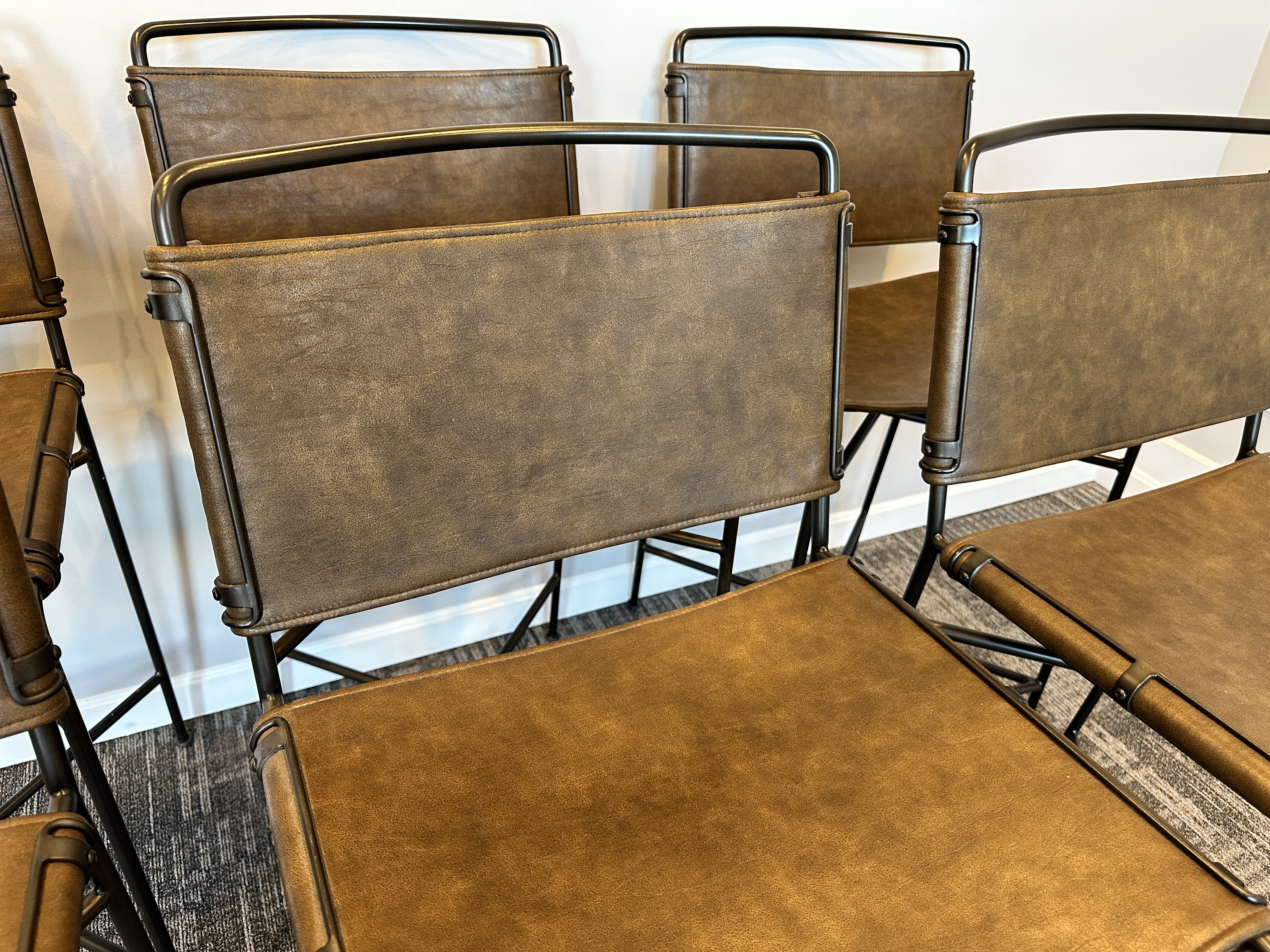 Set of Six Four Hands "Wharton" Counter Stools