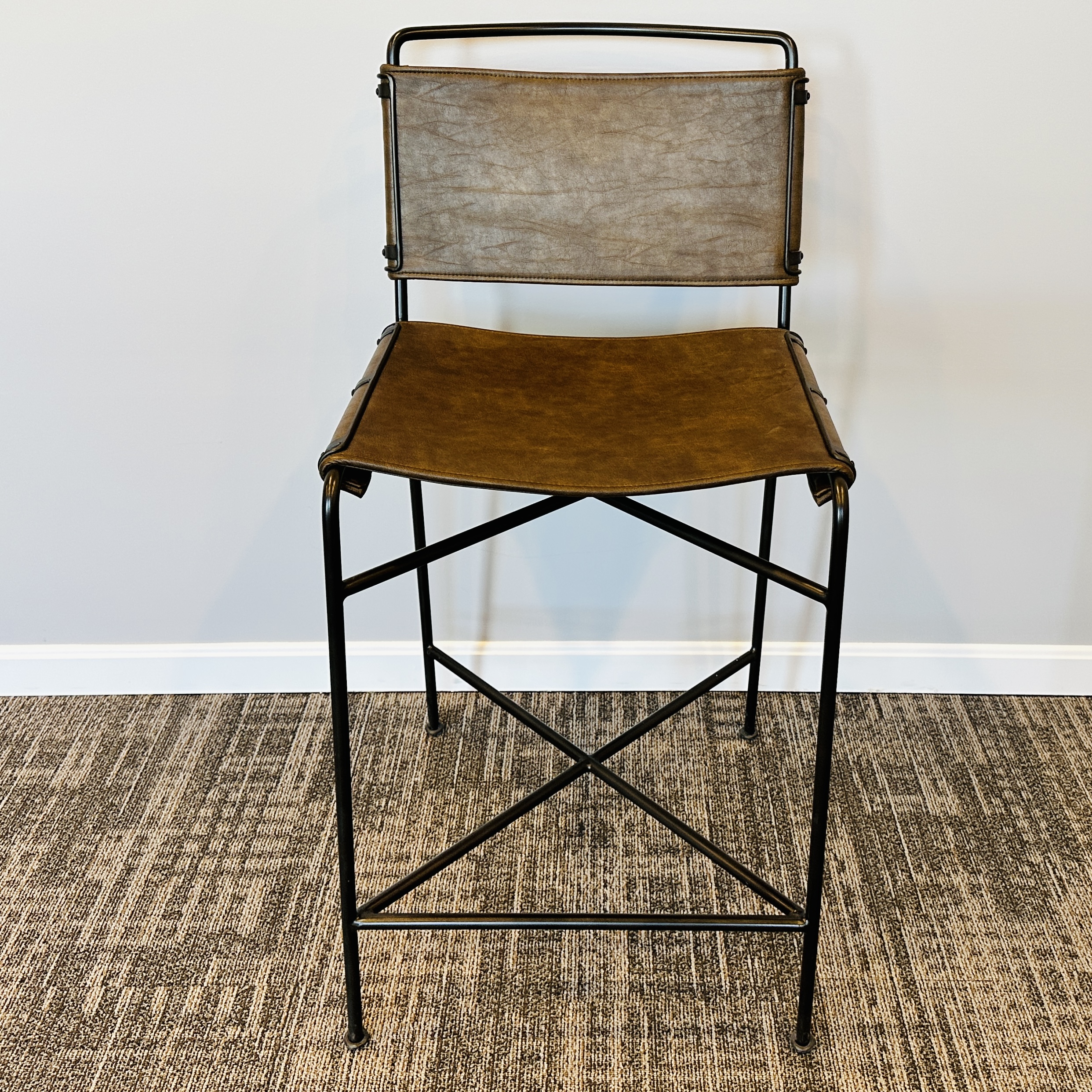 Set of Six Four Hands "Wharton" Counter Stools