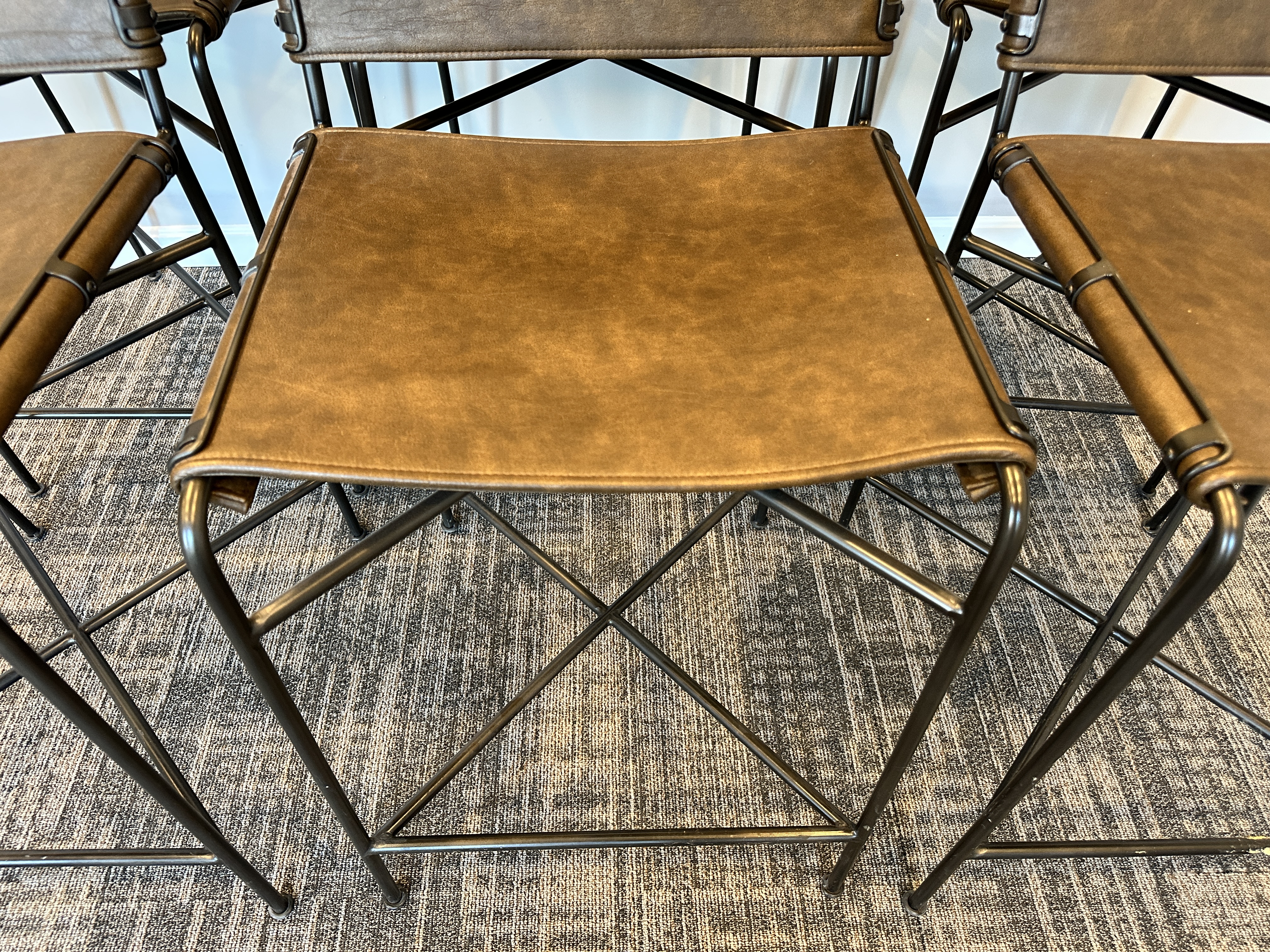 Set of Six Four Hands "Wharton" Counter Stools