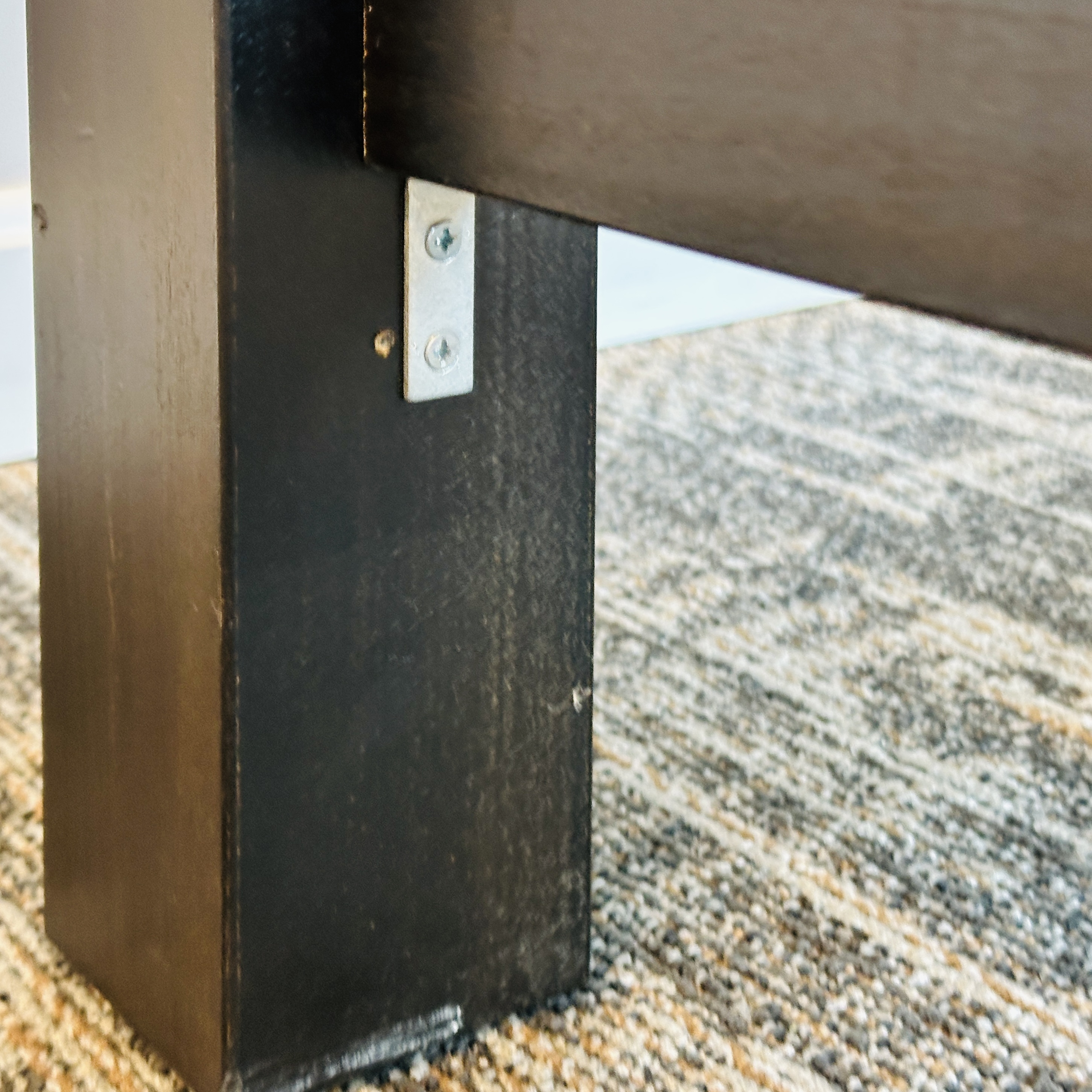 Contemporary Ebonized Wooden Trestle Hightop Table