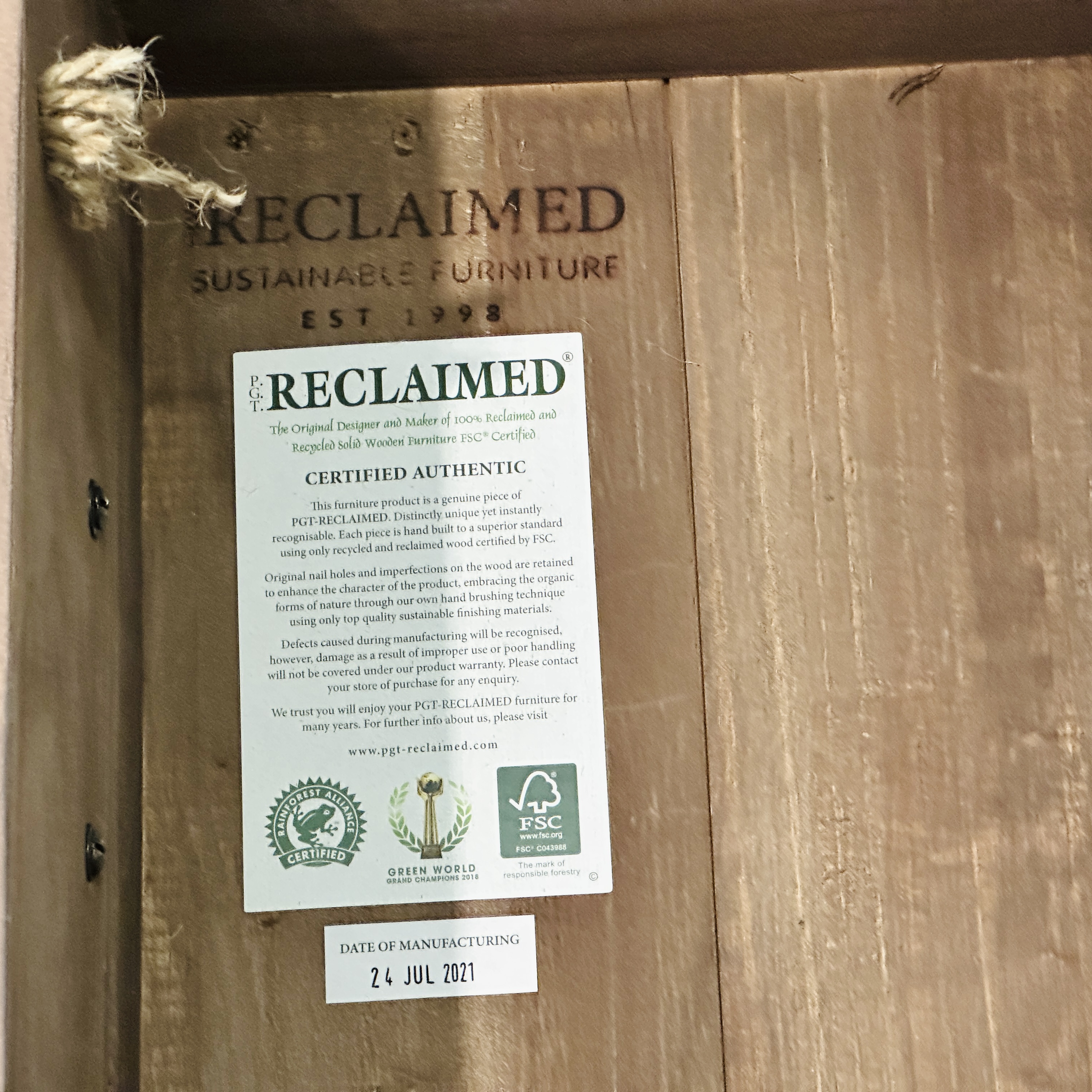 Pair of P.G.T. Reclaimed Modern Farmhouse Style Wood Nightstands