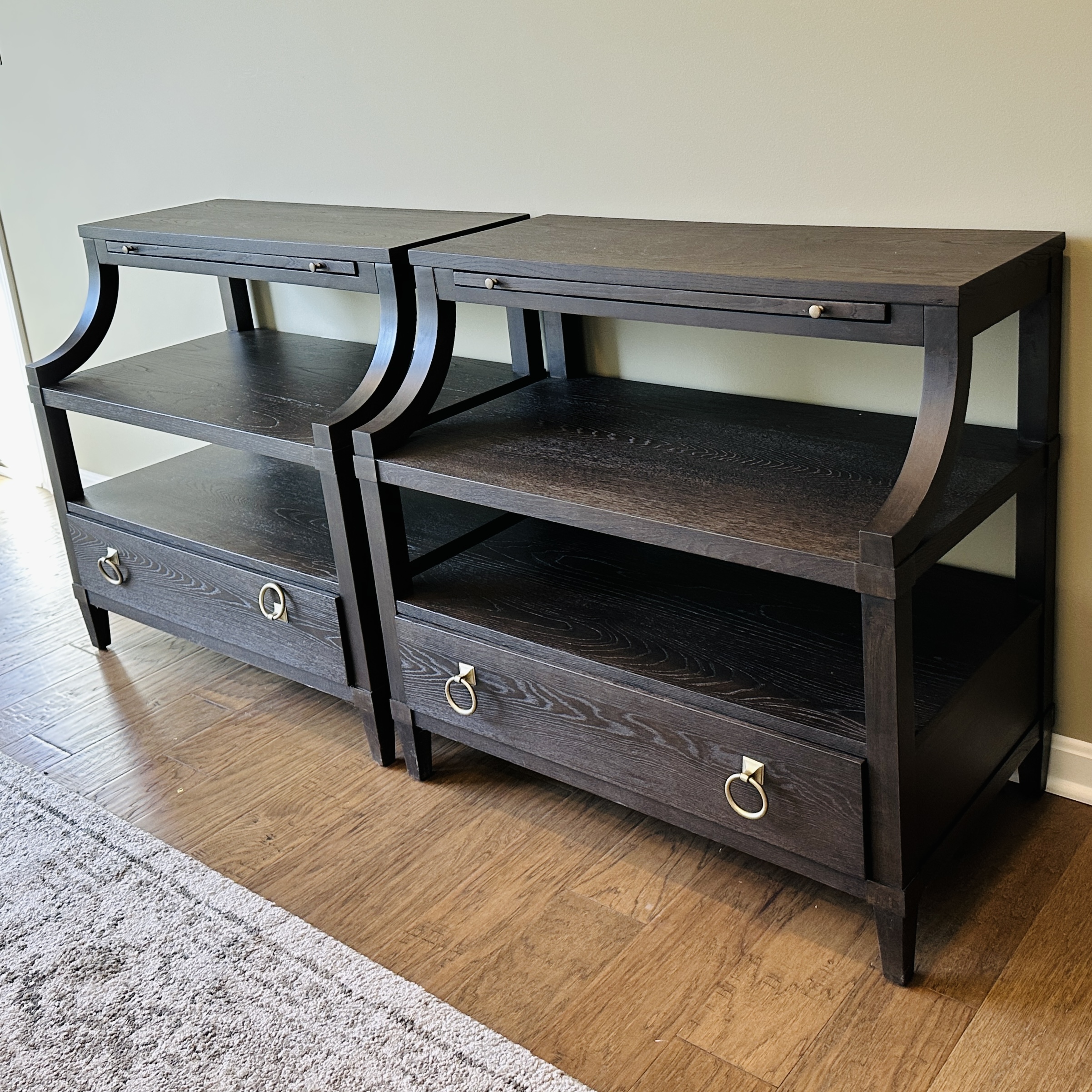 Pair of Universal Furniture "Soliloquy" Single Drawer Bedside Tables