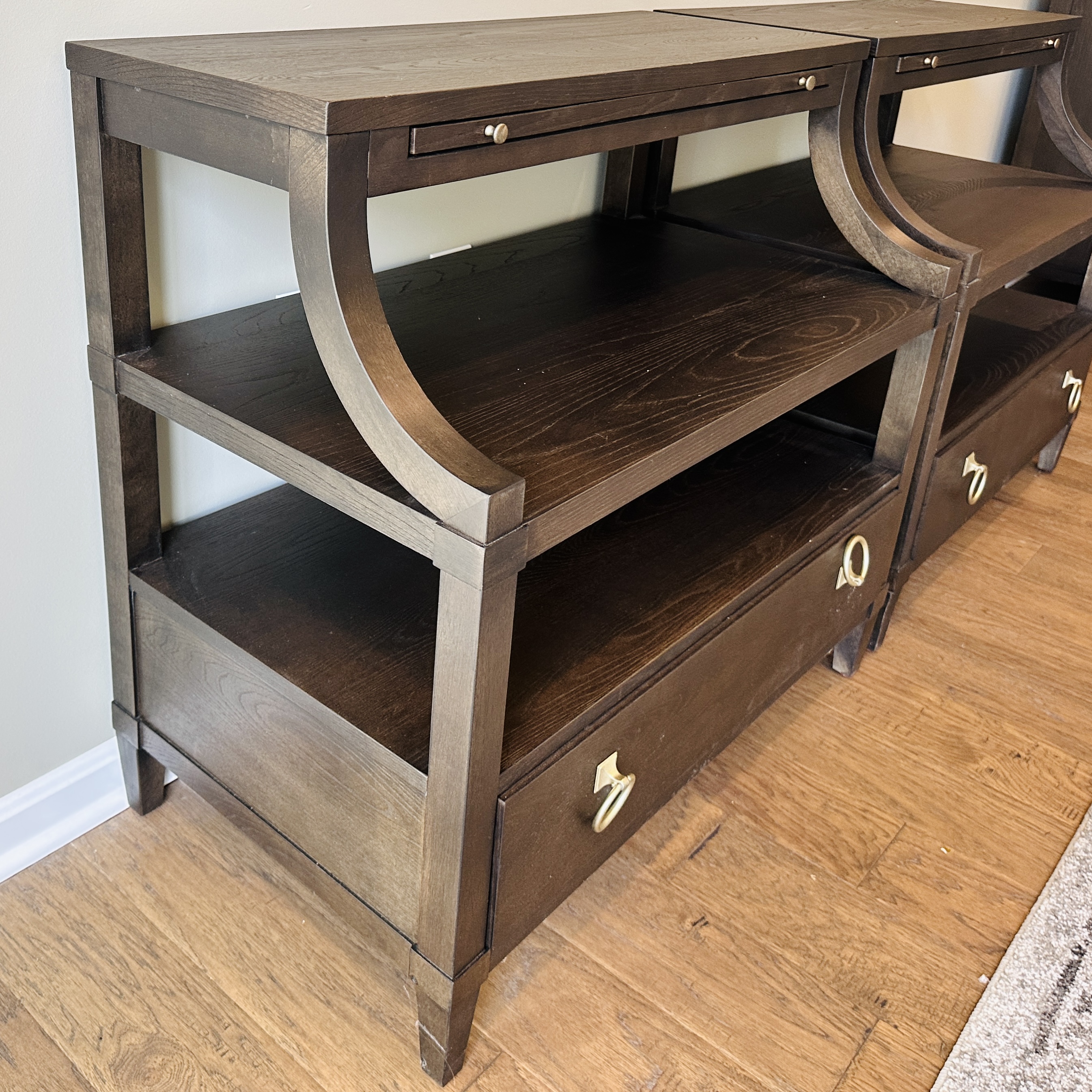 Pair of Universal Furniture "Soliloquy" Single Drawer Bedside Tables