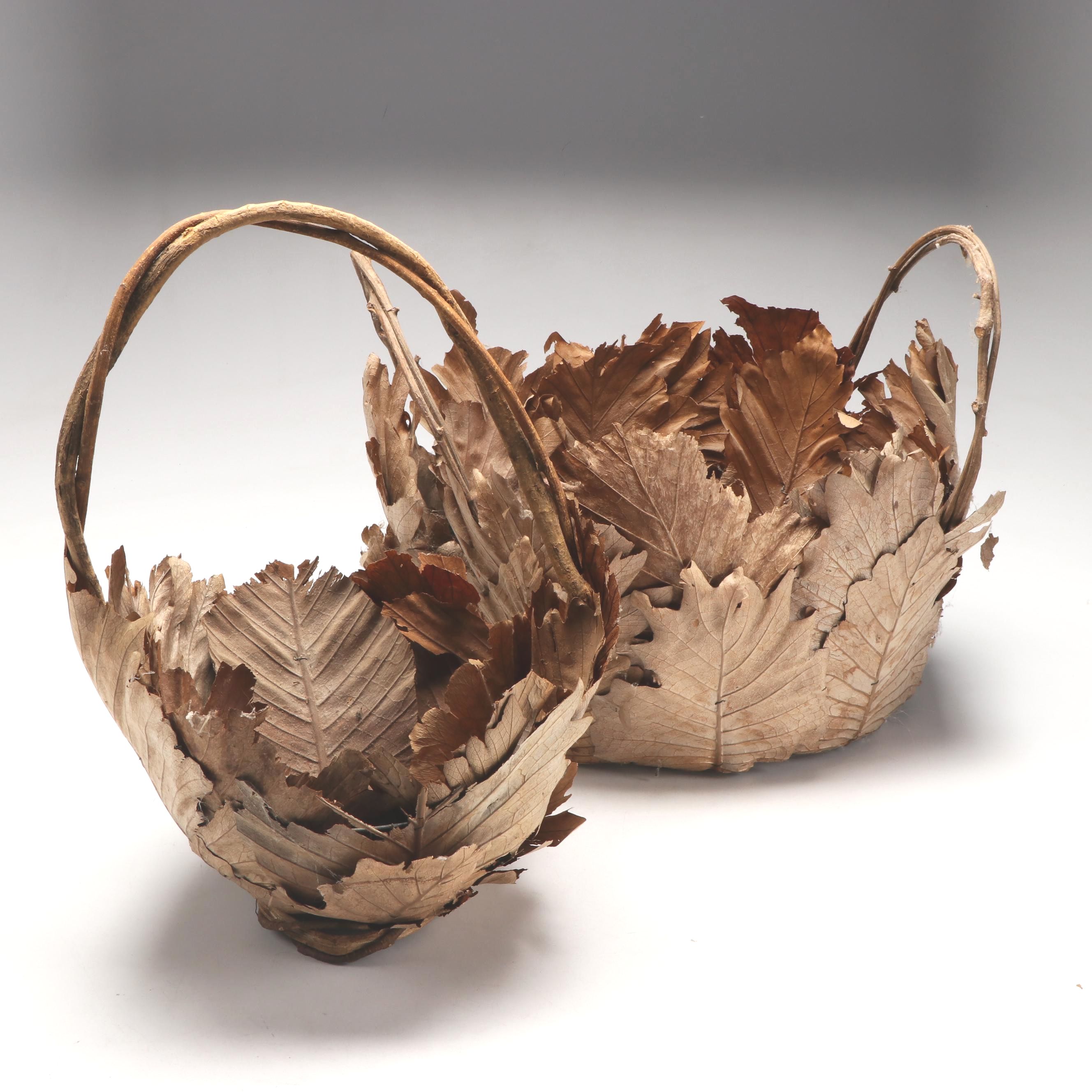 Handmade Leaf and Twig Baskets