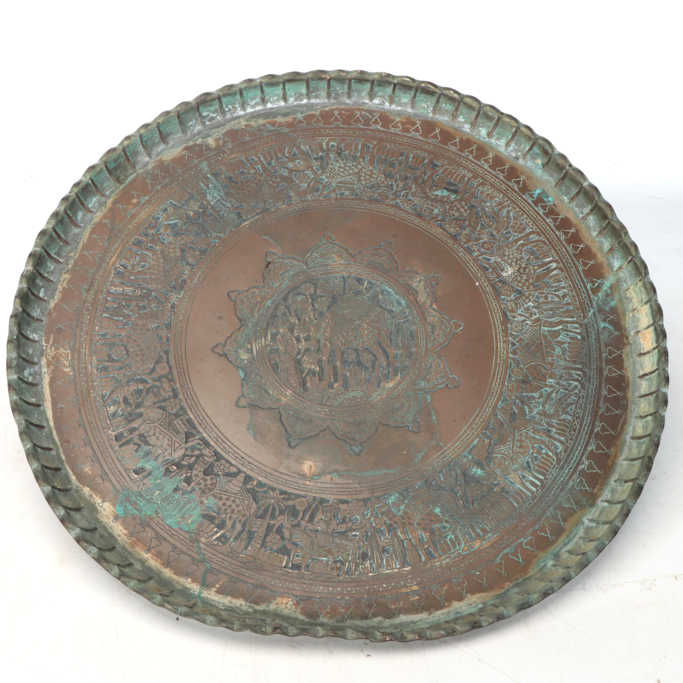 Persian Style Etched Copper Tray
