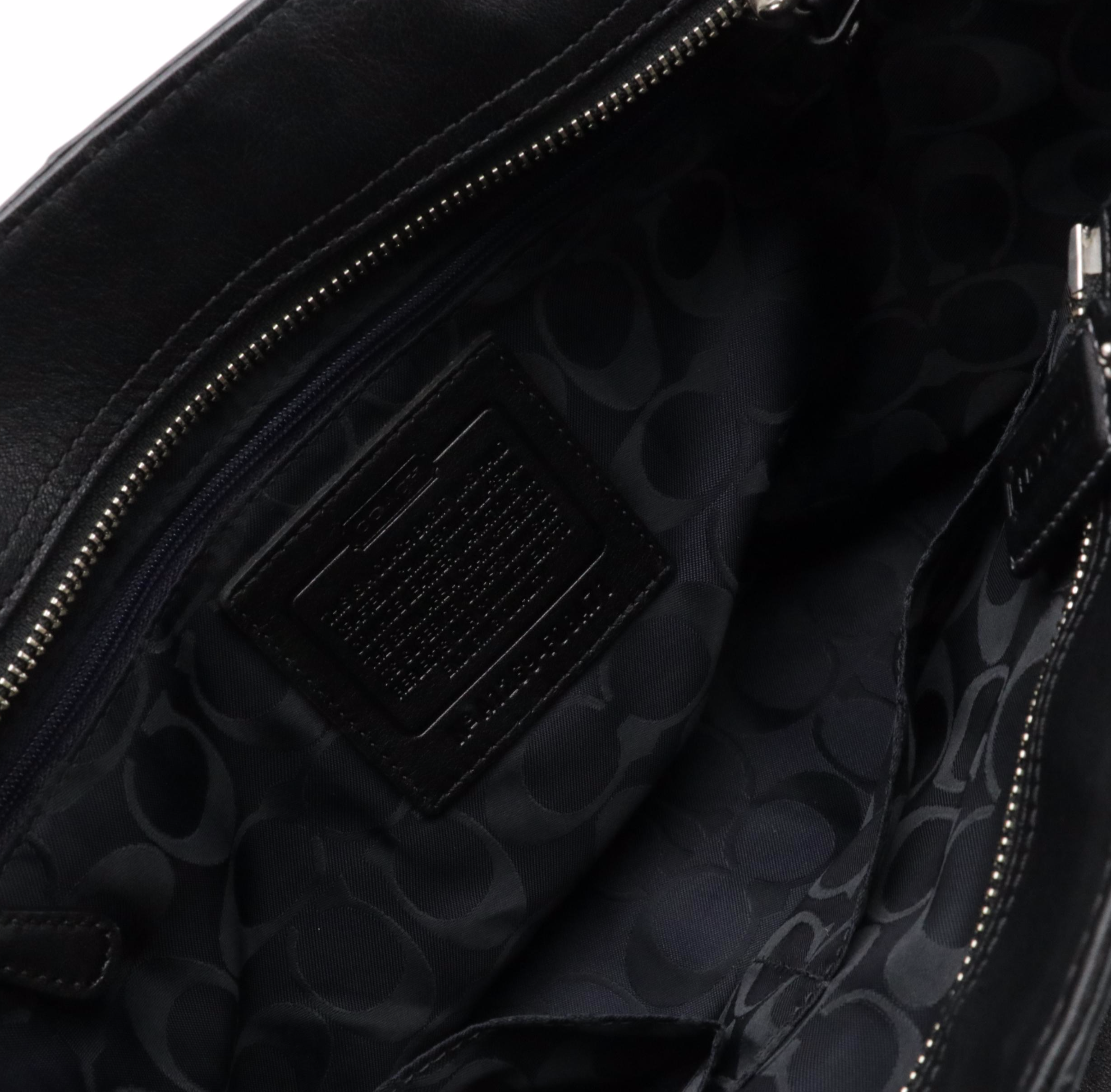 Coach Belted Hampton Shoulder Bag in Black Leather