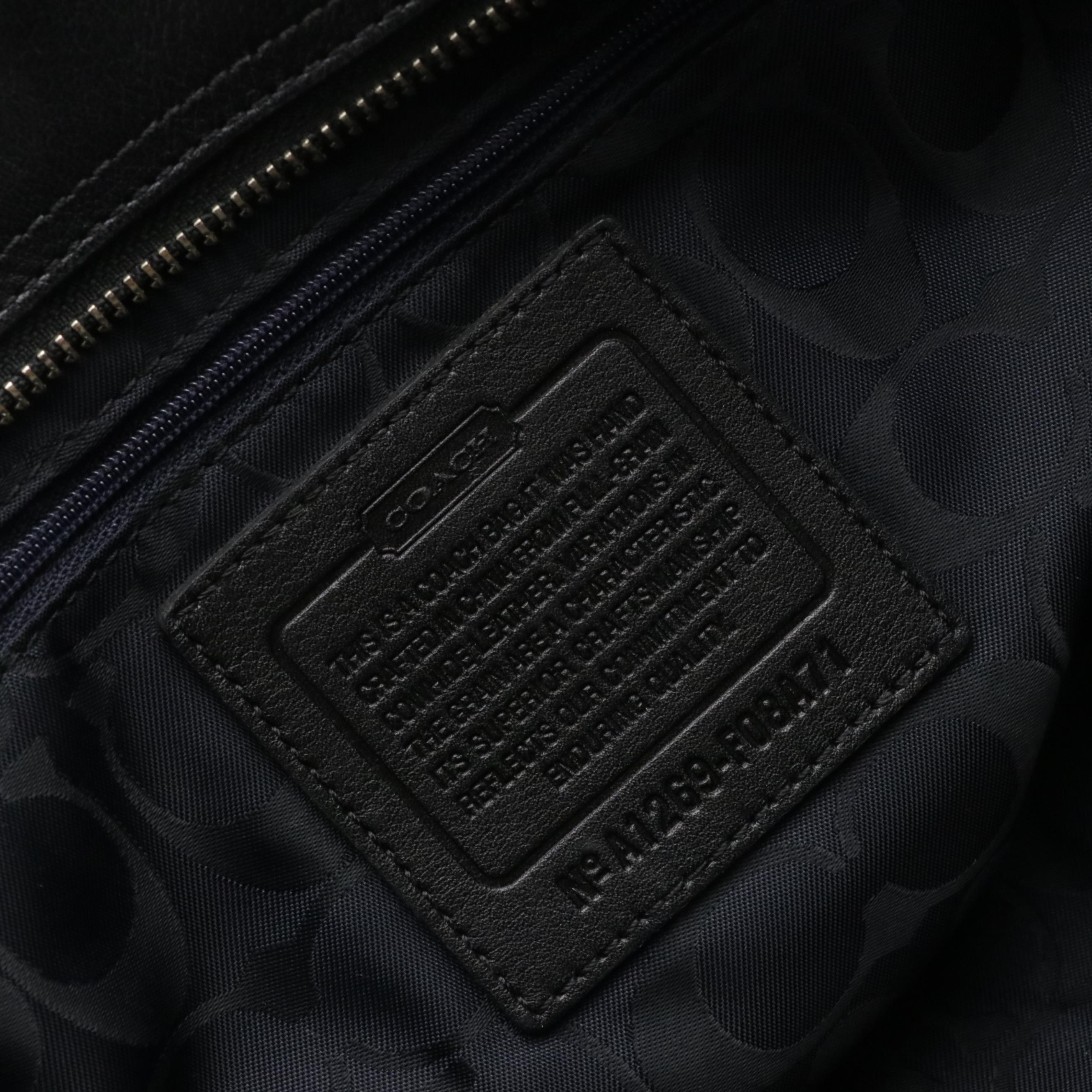 Coach Belted Hampton Shoulder Bag in Black Leather