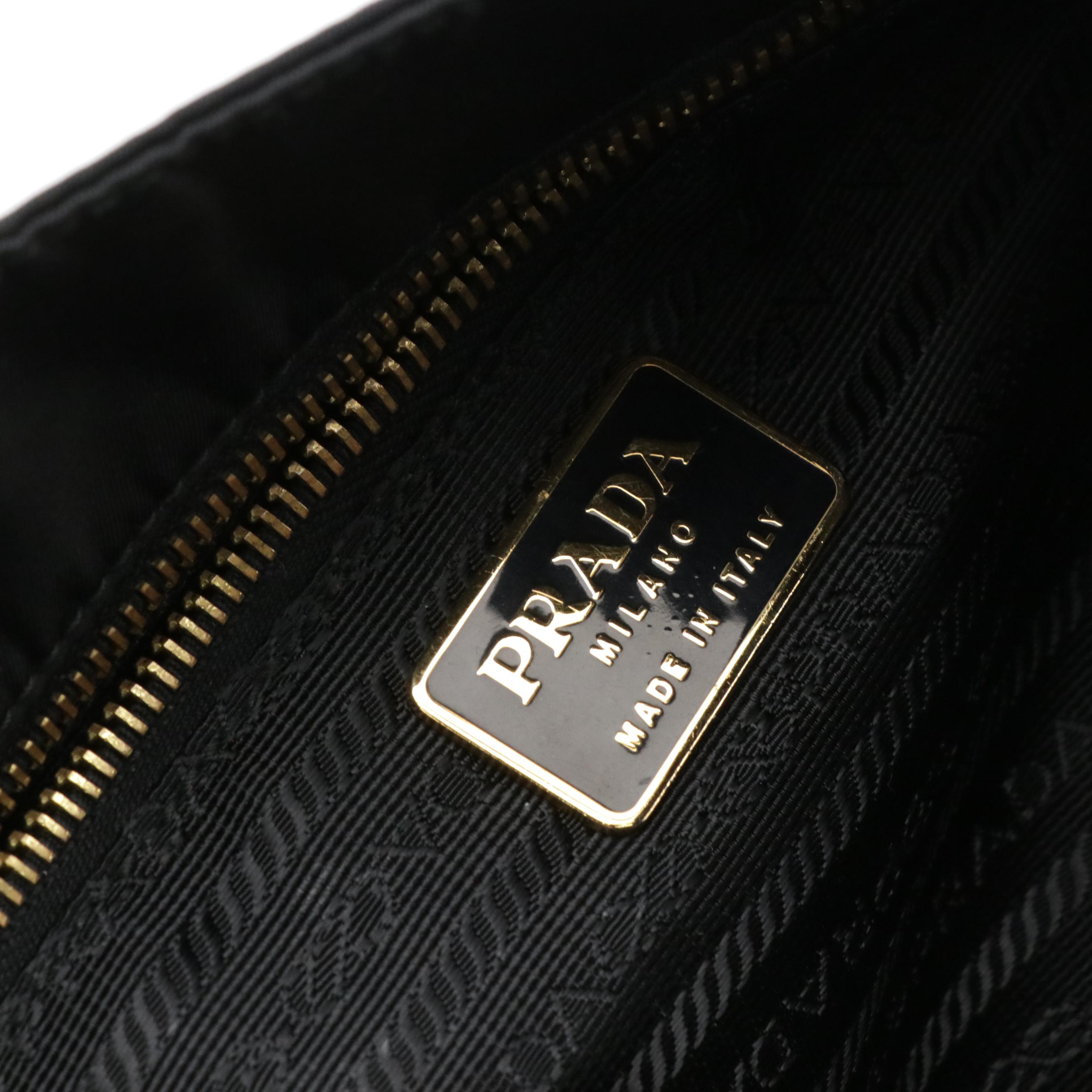 Prada Black Tessuto Nylon and Patent Leather Shopping Tote
