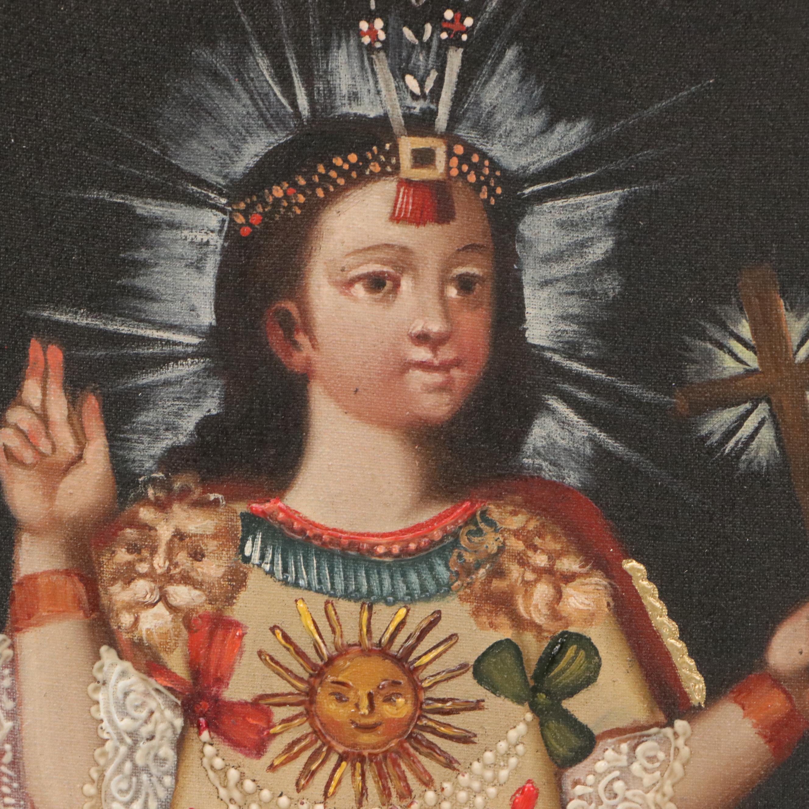 Ernesto Zuñiga Oil Painting "The Inca Child"