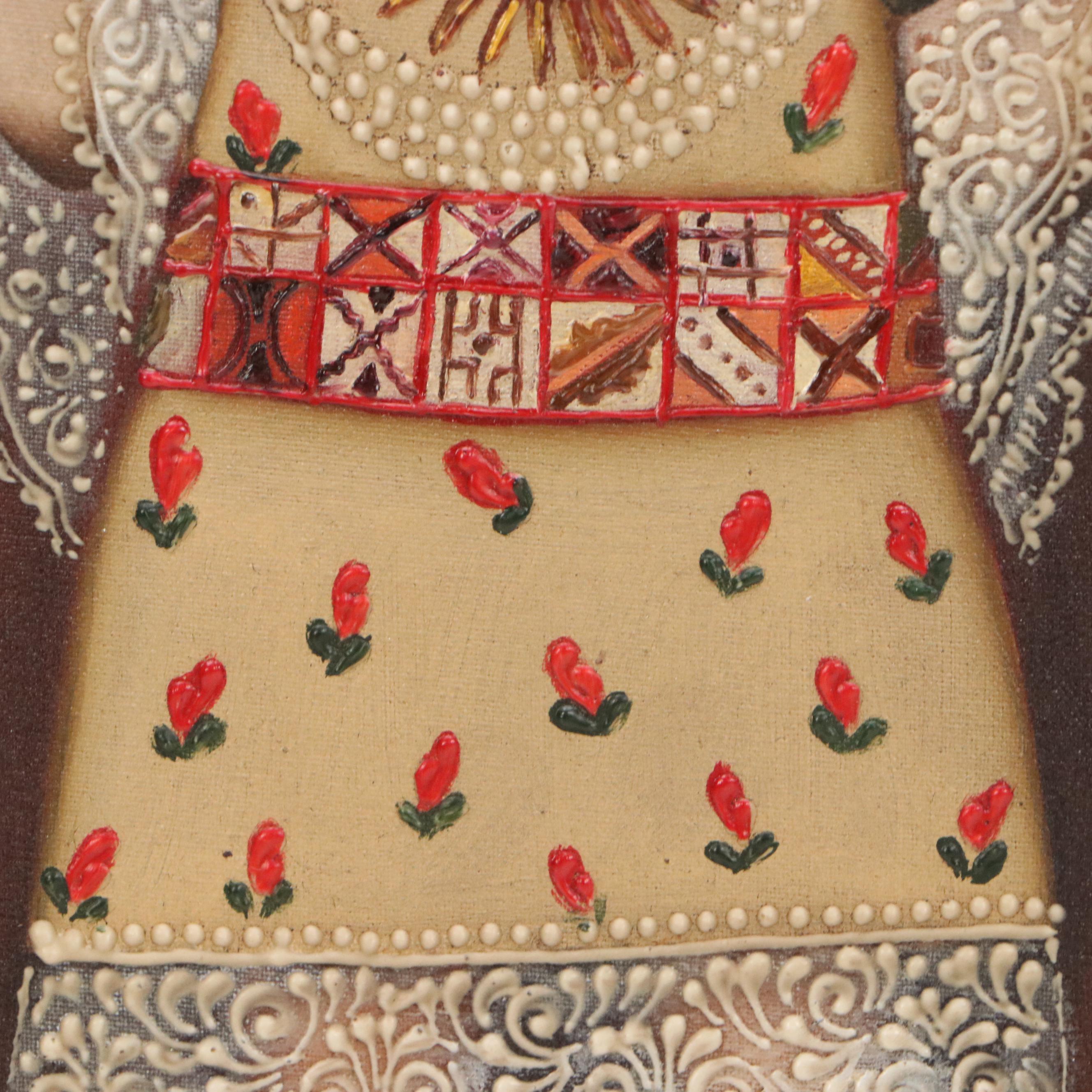 Ernesto Zuñiga Oil Painting "The Inca Child"