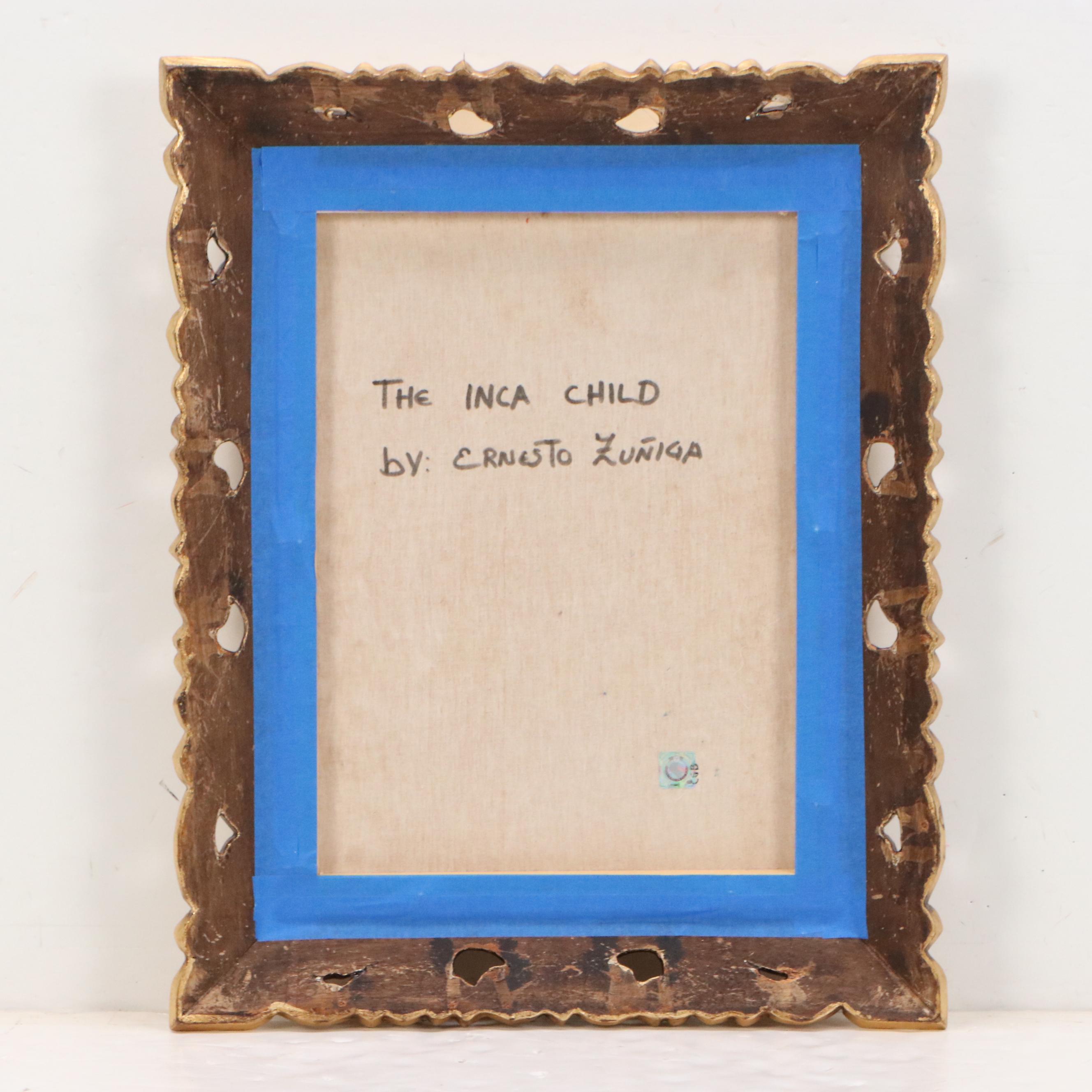 Ernesto Zuñiga Oil Painting "The Inca Child"