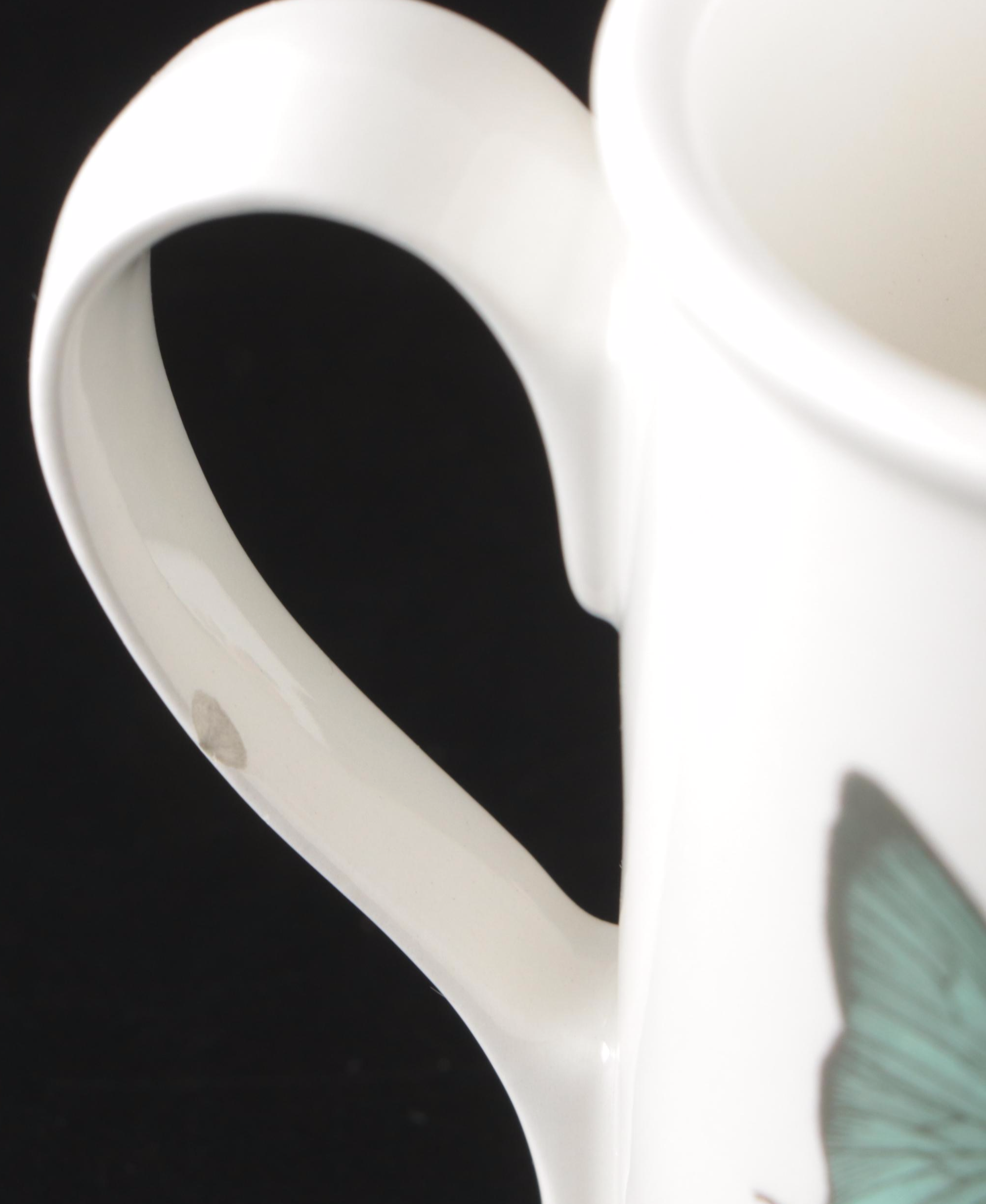 Portmeirion "The Botanic Garden" Metal Tea Kettle with Ceramic Mugs