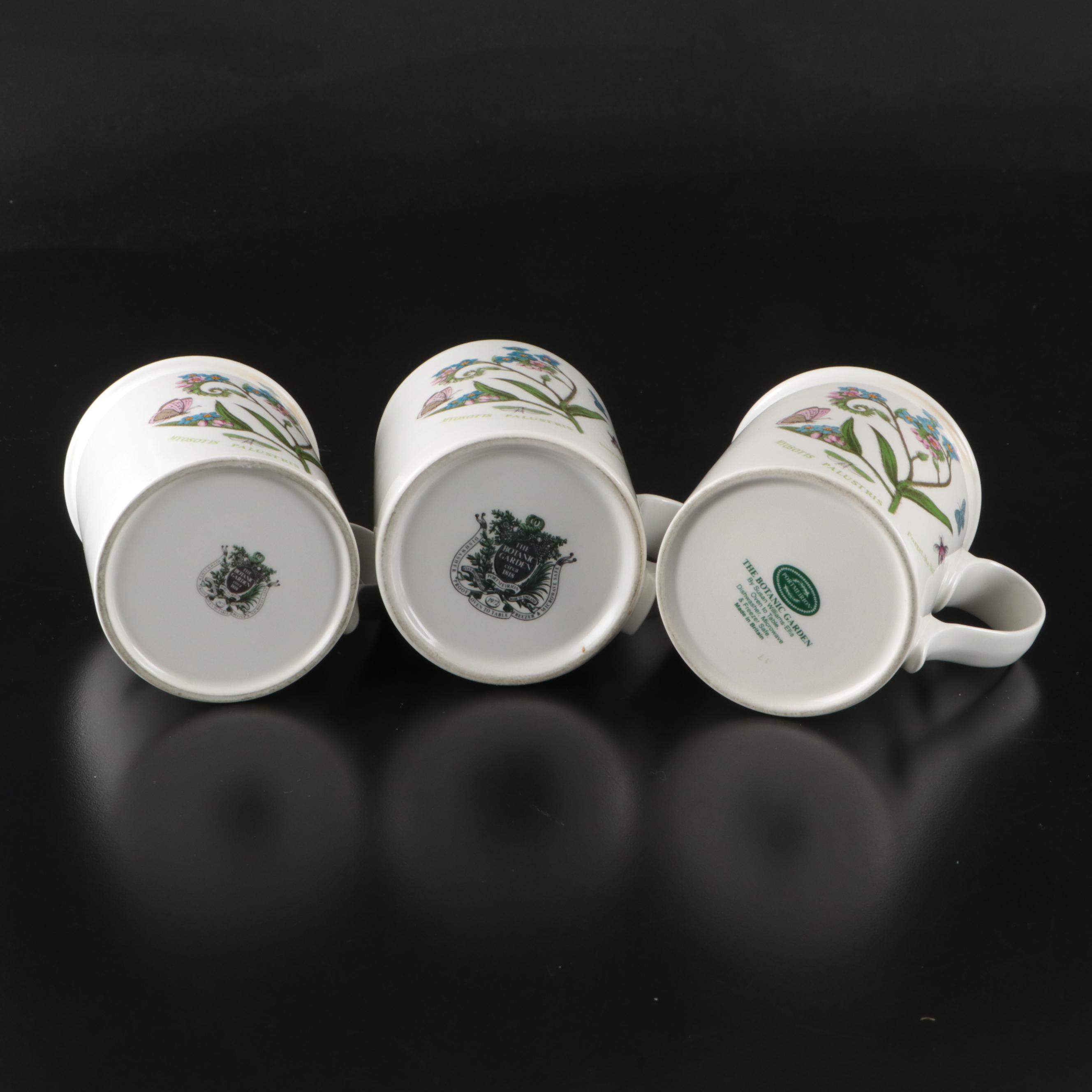 Portmeirion "The Botanic Garden" Metal Tea Kettle with Ceramic Mugs