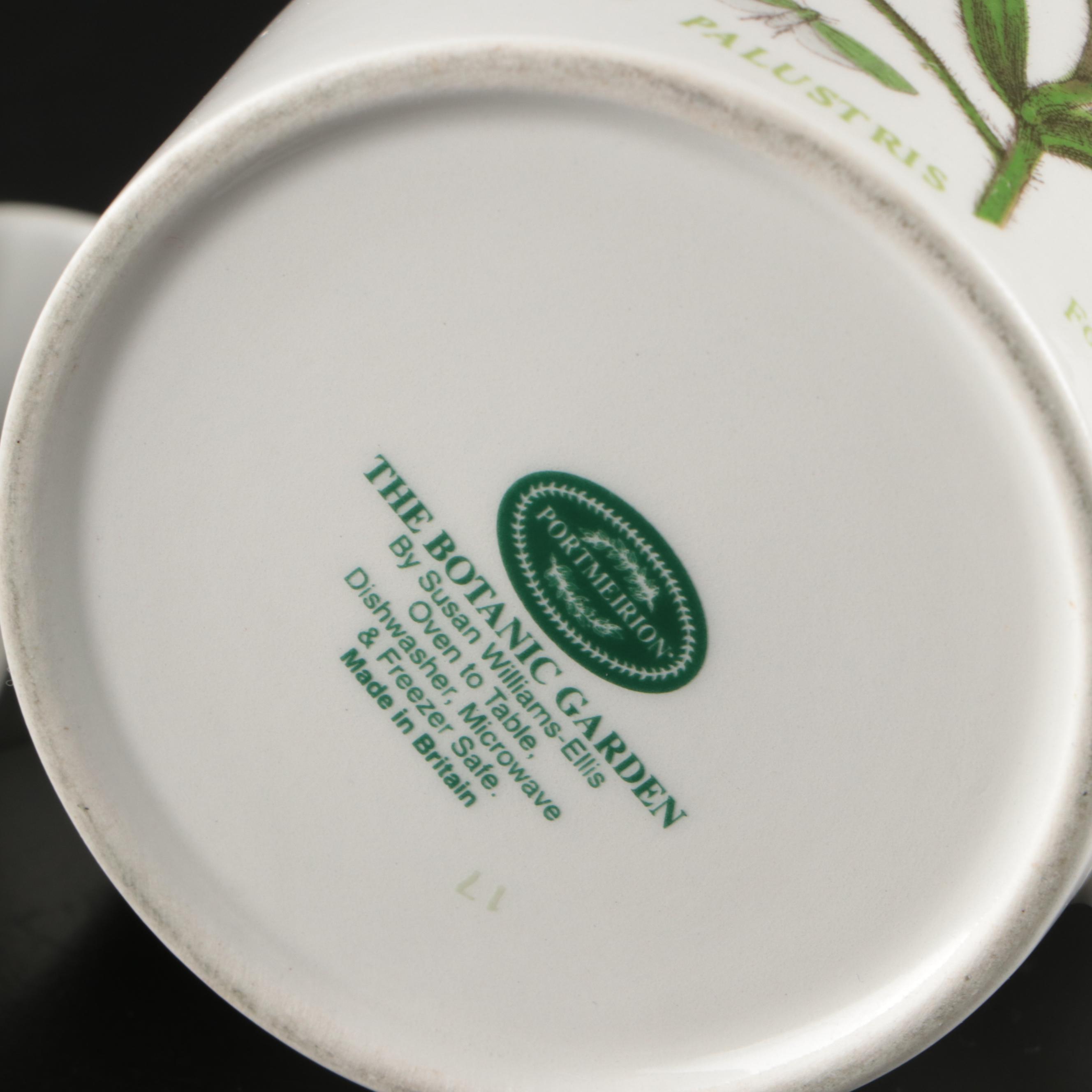 Portmeirion "The Botanic Garden" Metal Tea Kettle with Ceramic Mugs