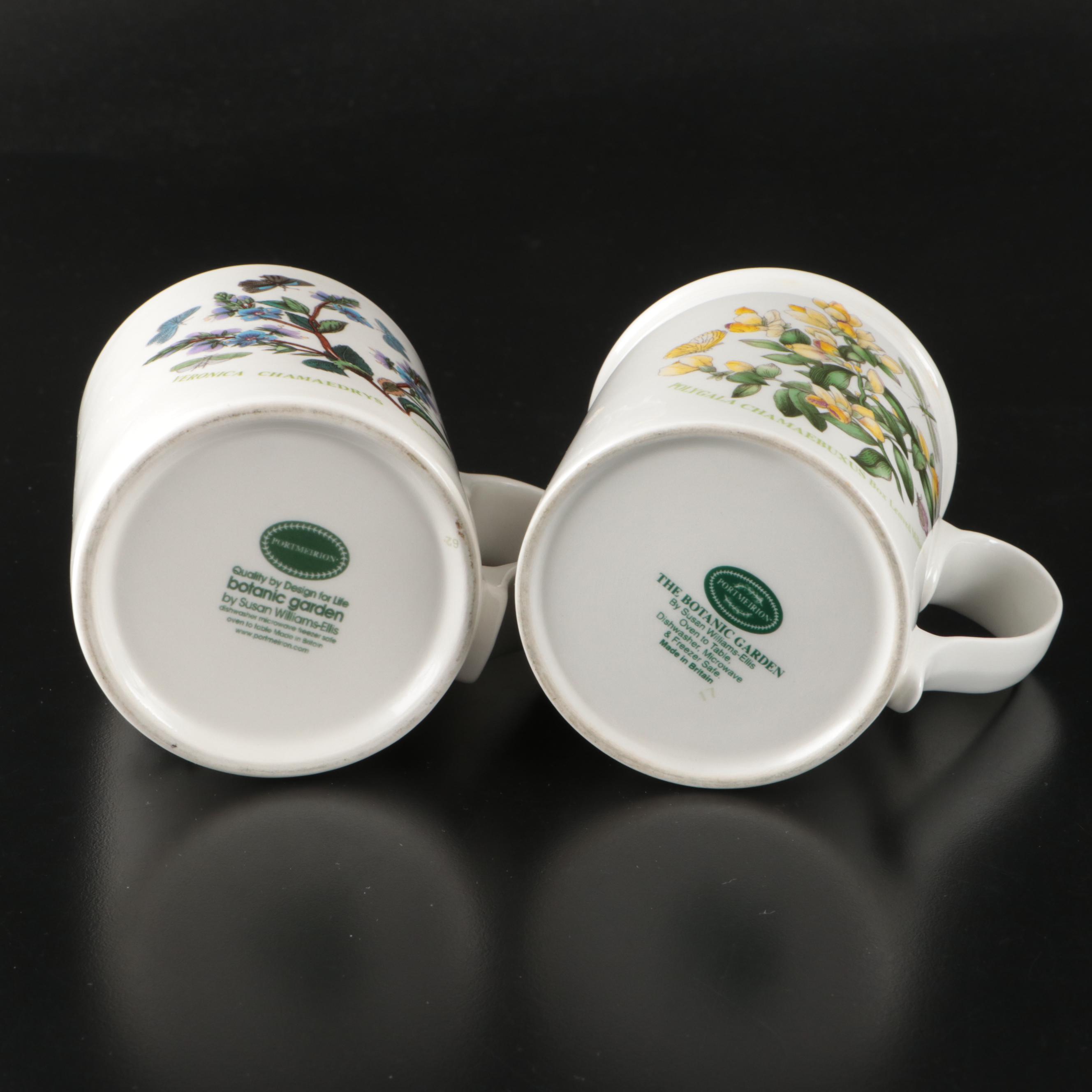 Portmeirion "The Botanic Garden" Metal Tea Kettle with Ceramic Mugs