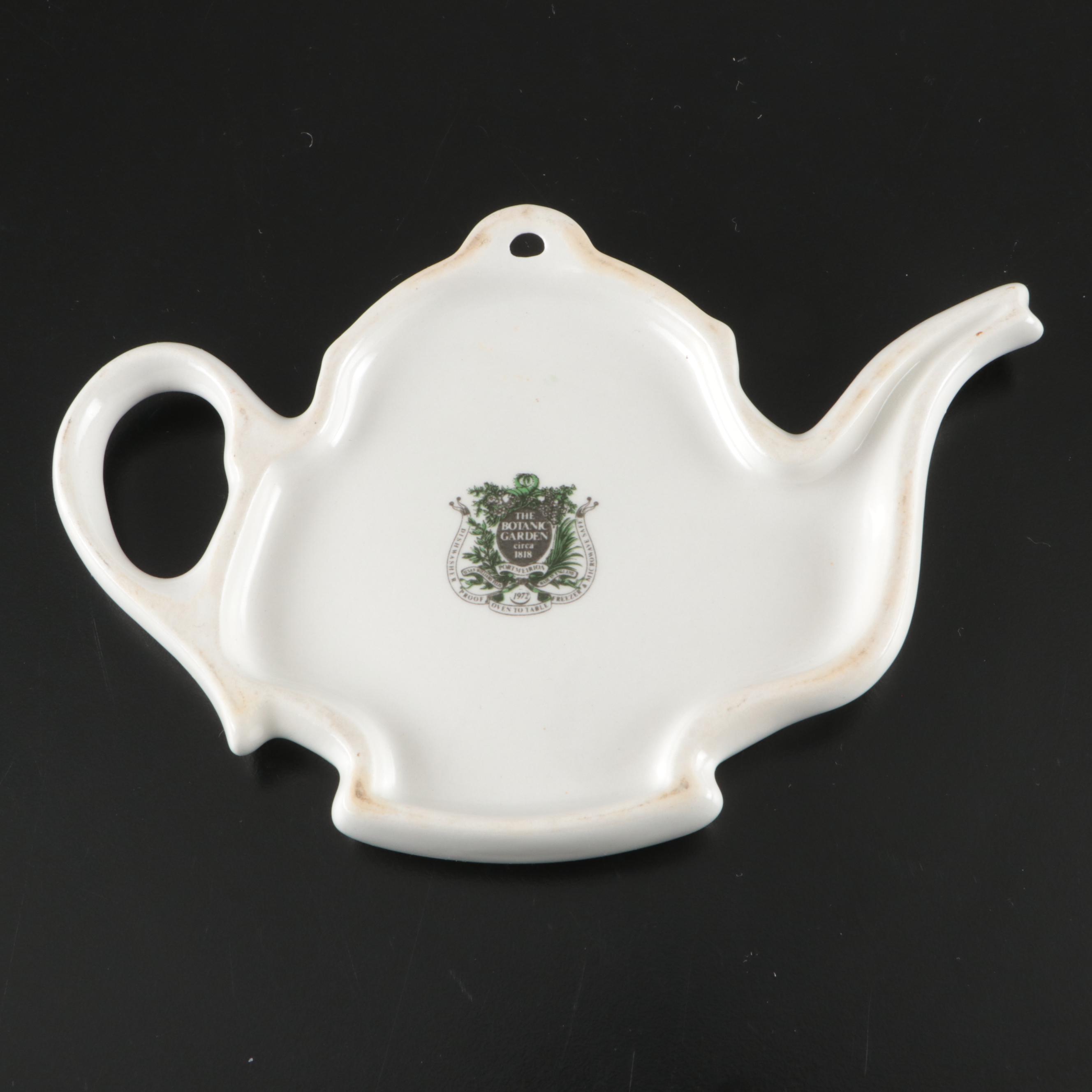 Portmeirion "The Botanic Garden" Metal Tea Kettle with Ceramic Mugs