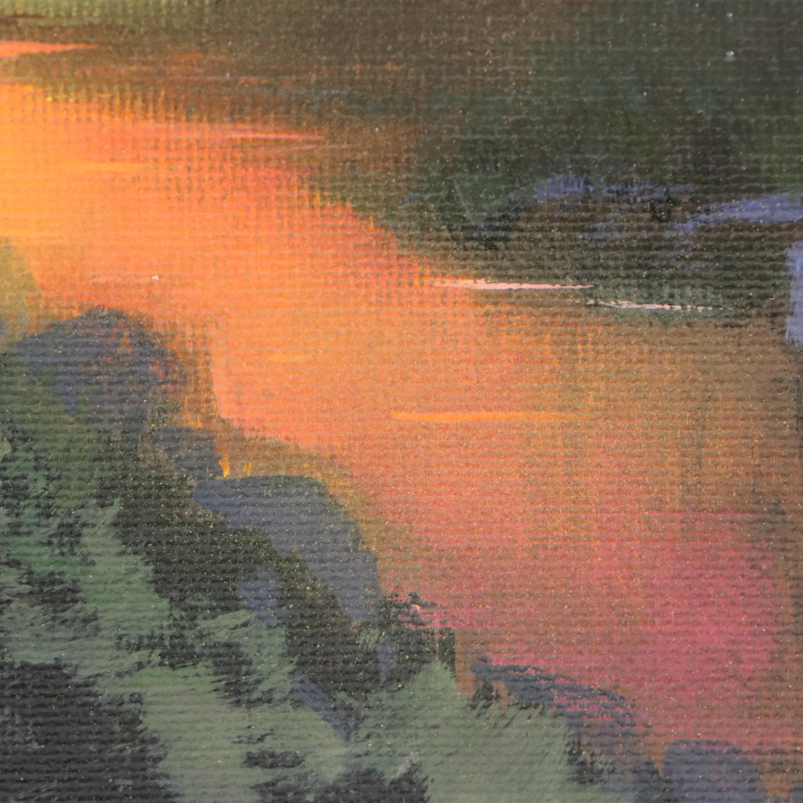 Doug "Bumo" Johnpeer Sunset Landscape Oil Painting, 2025