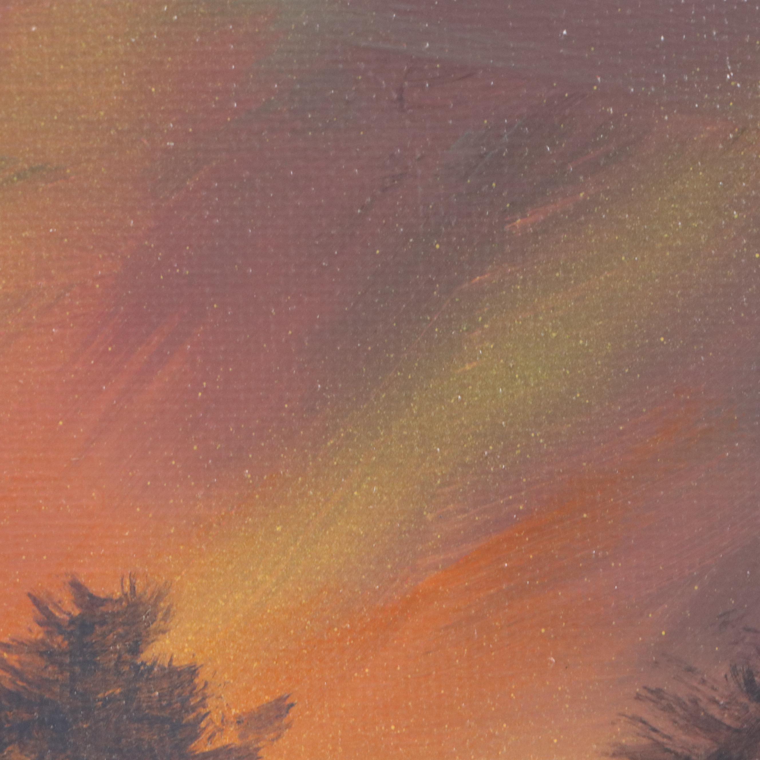 Doug "Bumo" Johnpeer Sunset Landscape Oil Painting, 2025