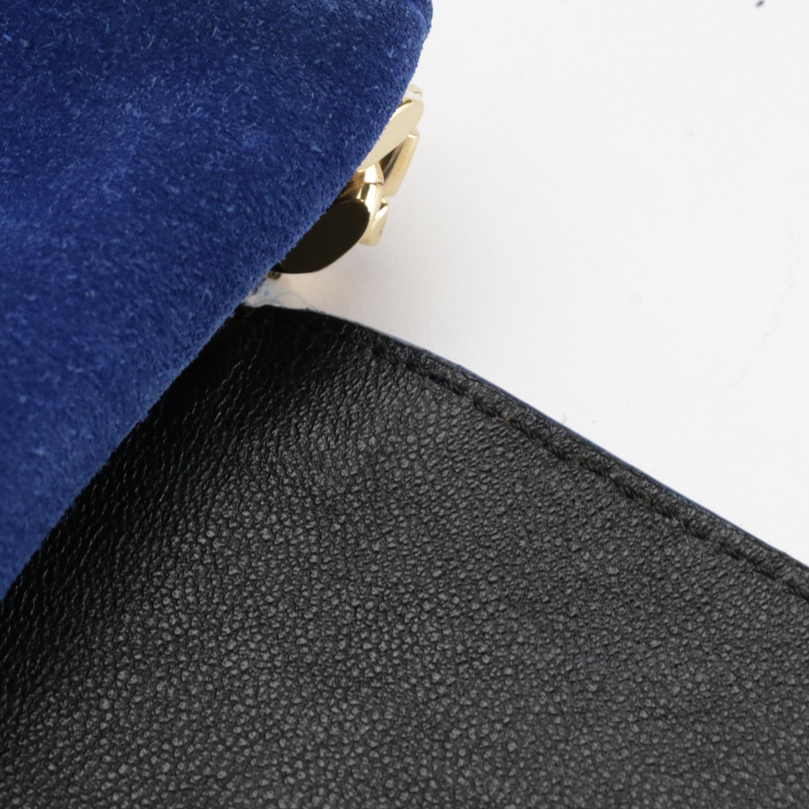 Céline Slouchy Chain Strap Hobo Bag in Electric Blue Suede