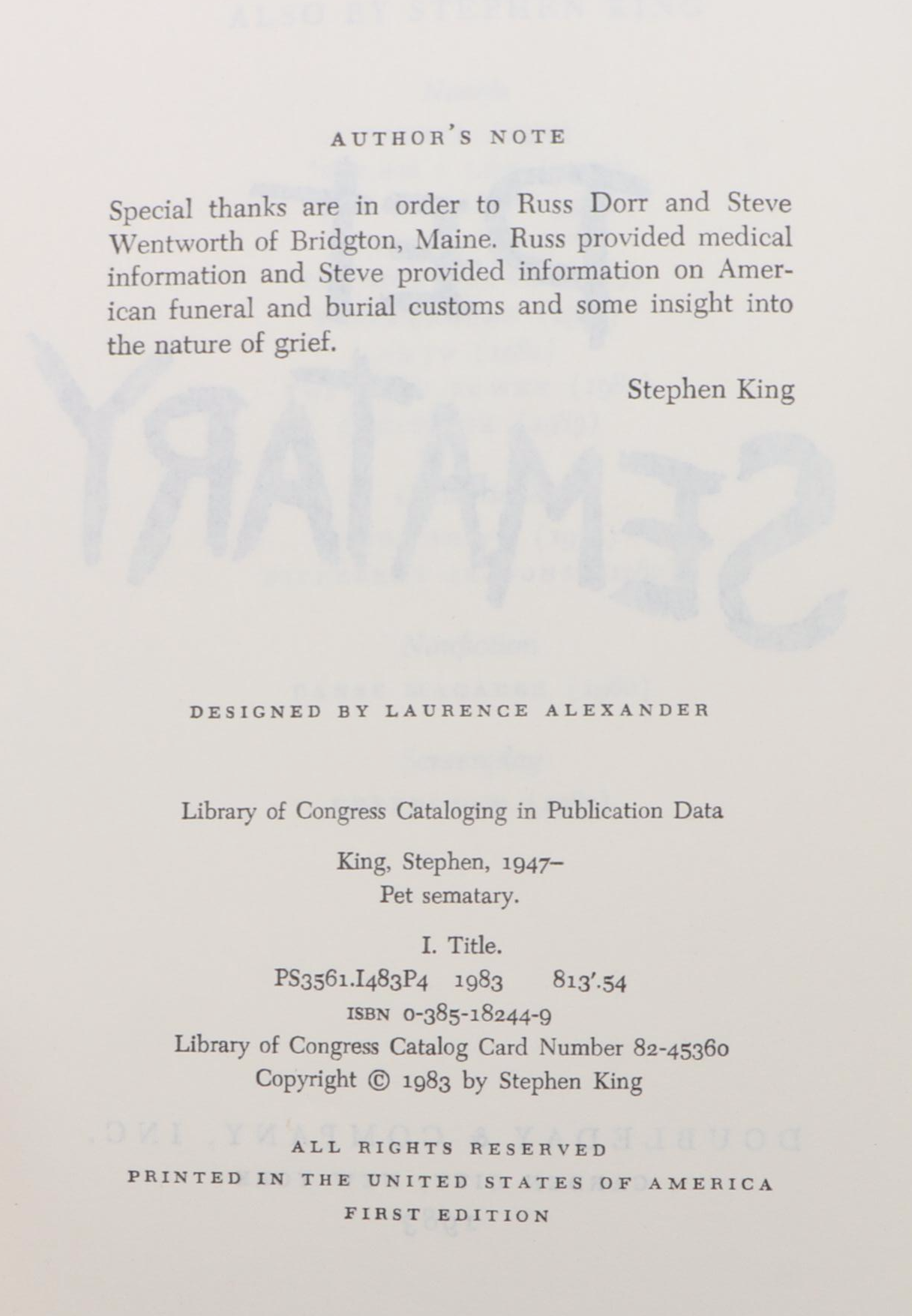 First Edition "Pet Sematary," "The Tommyknockers," and More Stephen King Novels