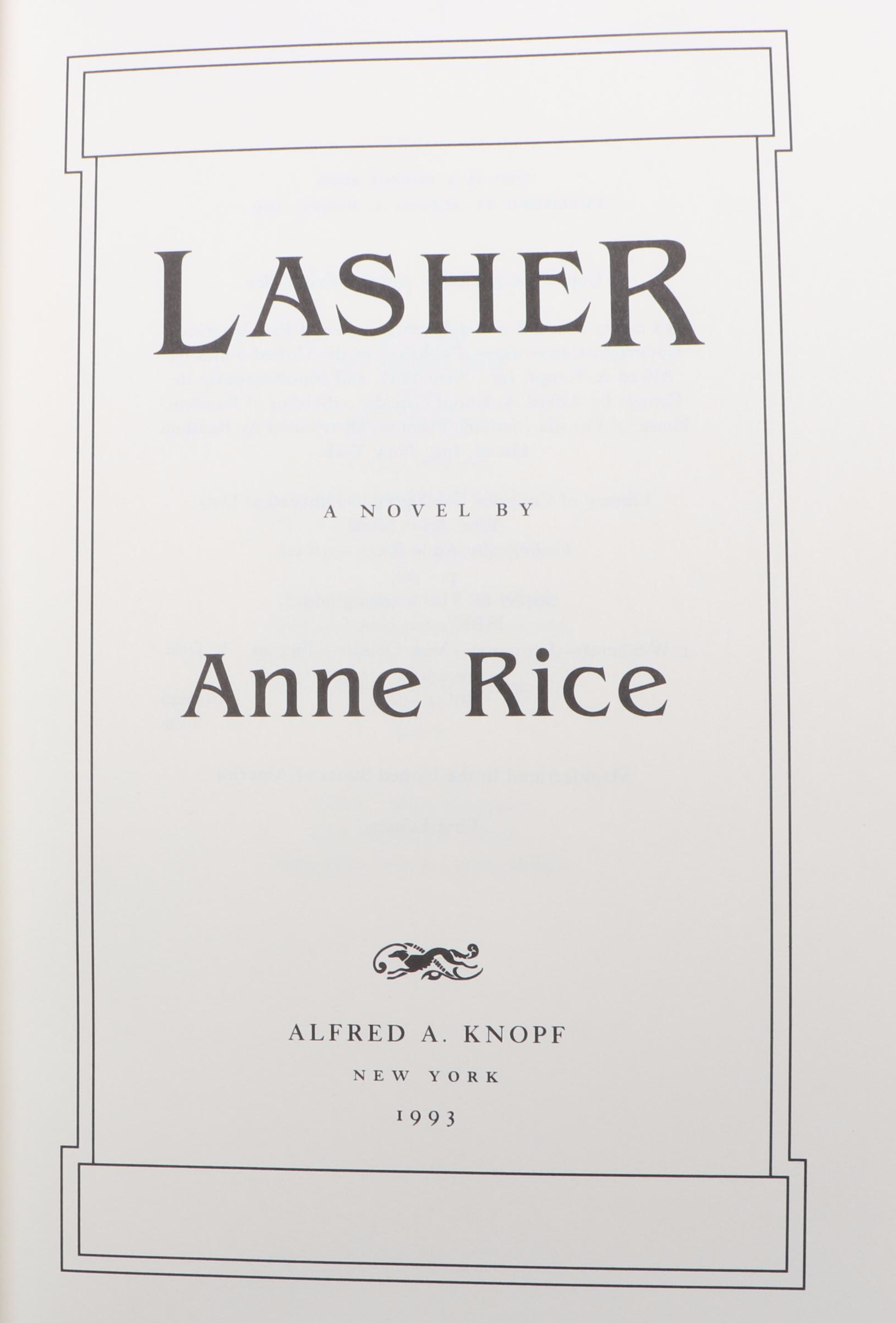 Signed First Edition "Lasher" by Anne Rice and More Books
