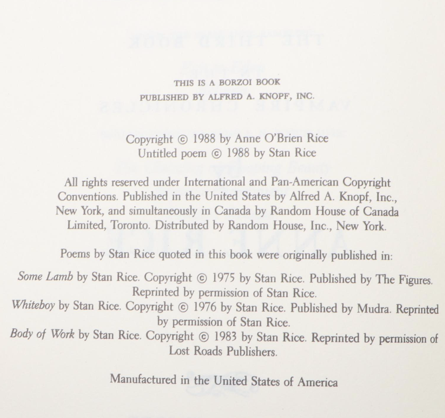 Signed First Edition "Lasher" by Anne Rice and More Books