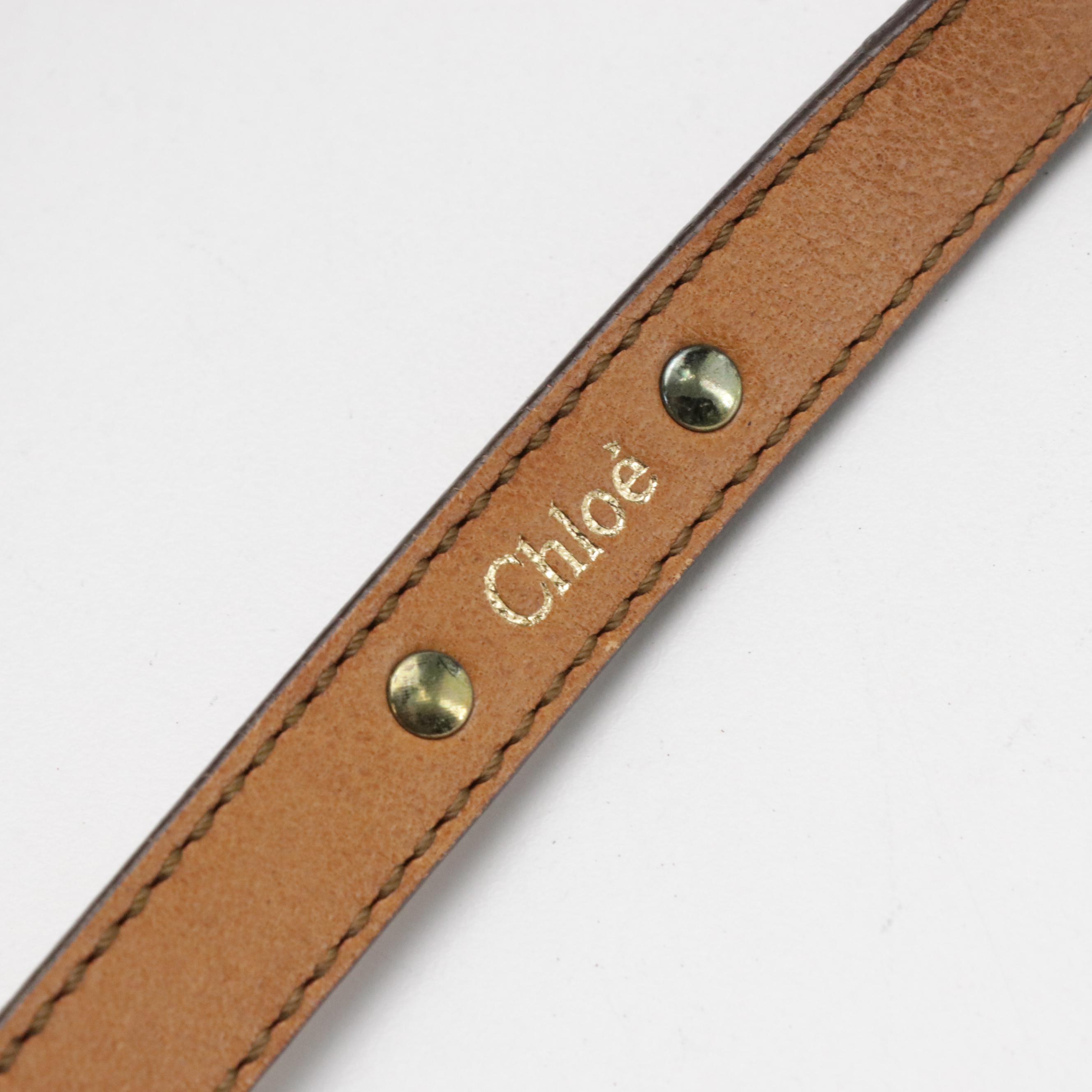 Chloé Mini Ethel Two-Way Bag in Brown Crinkled Calfskin Leather