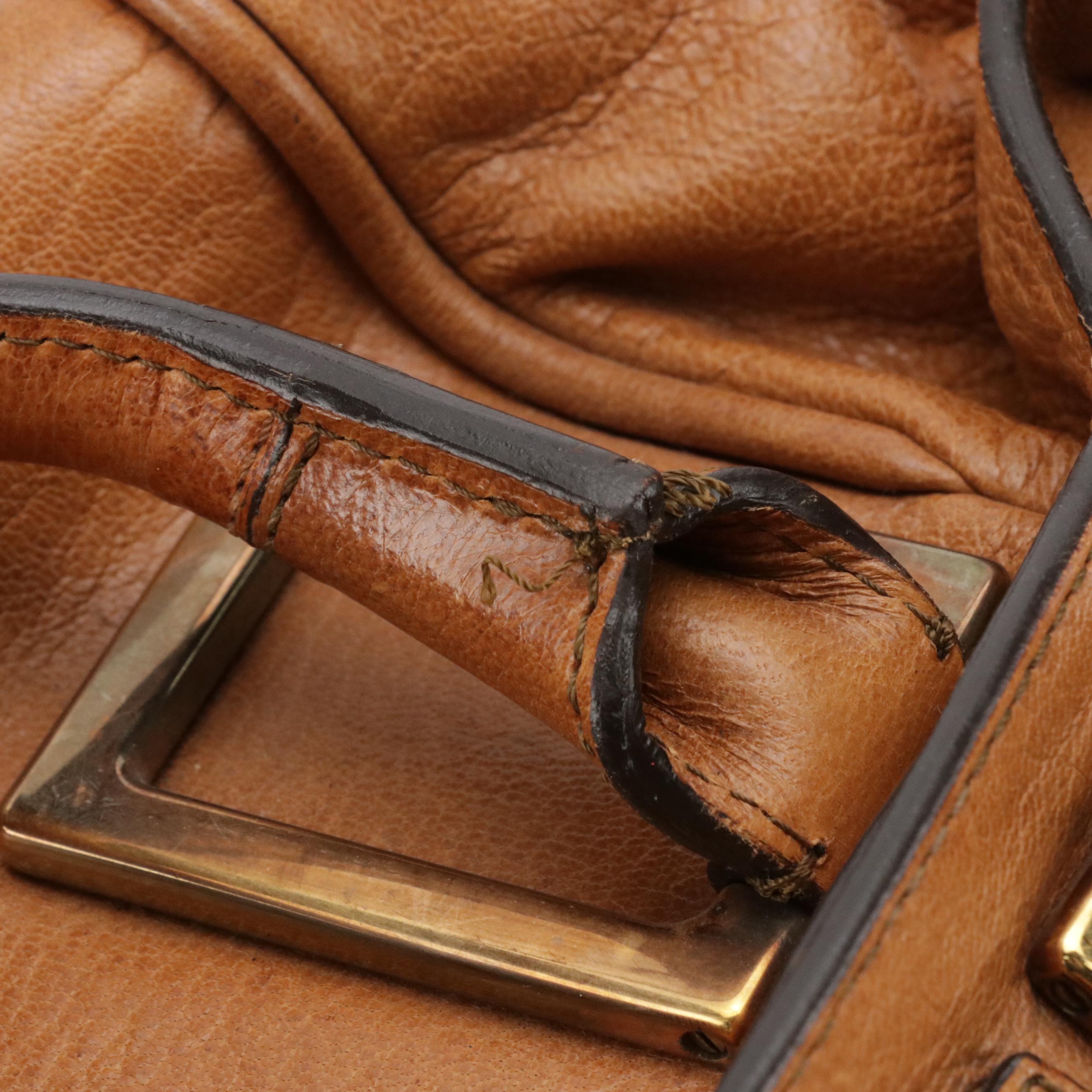 Chloé Mini Ethel Two-Way Bag in Brown Crinkled Calfskin Leather