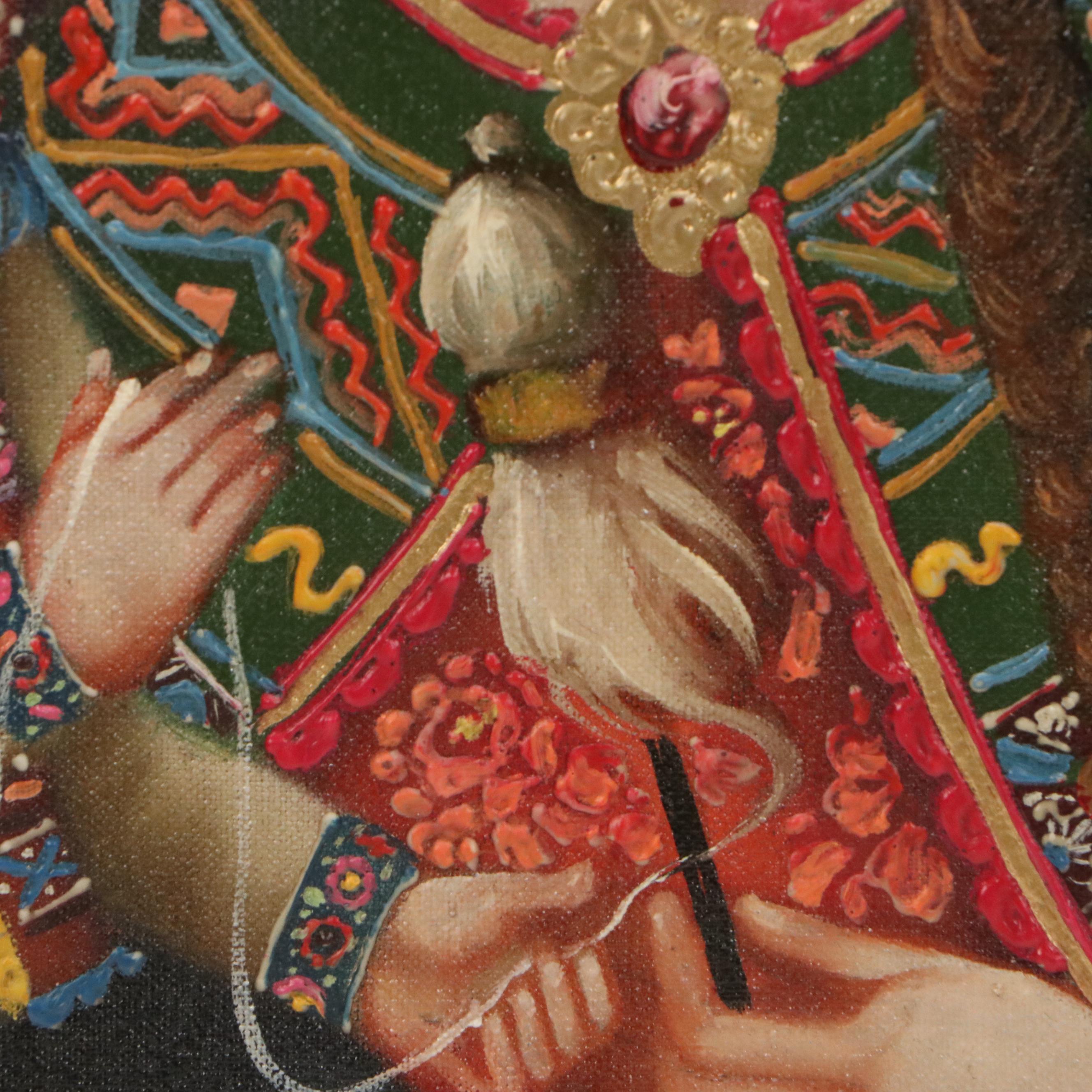 Ernesto Zuñiga Oil Painting "Andean Spinner Virgin"