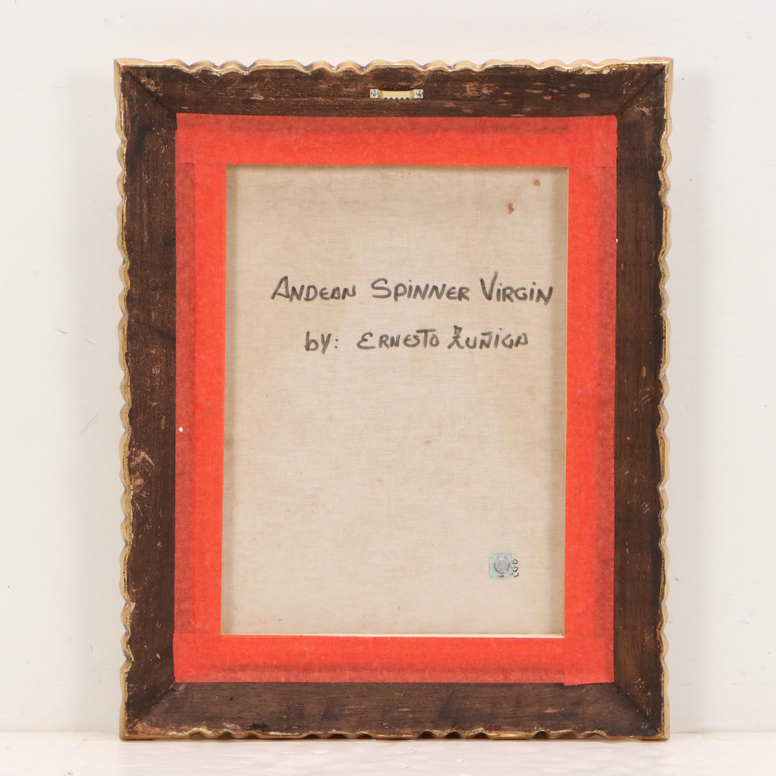 Ernesto Zuñiga Oil Painting "Andean Spinner Virgin"