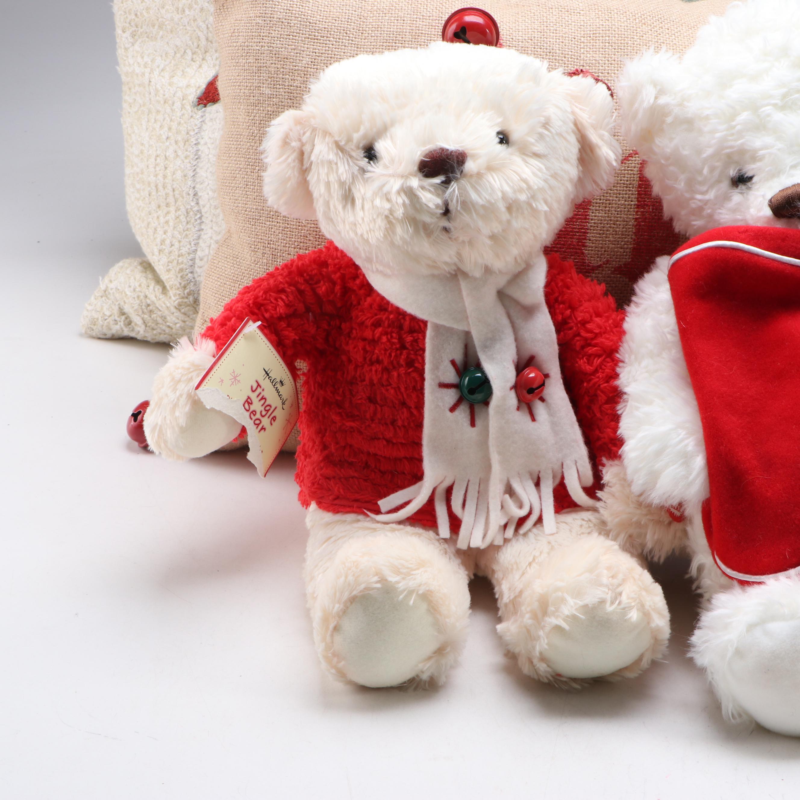 Boyds Bears "Lil' Missy Muffet" and Other with Hallmark Bears and Throw Pillows