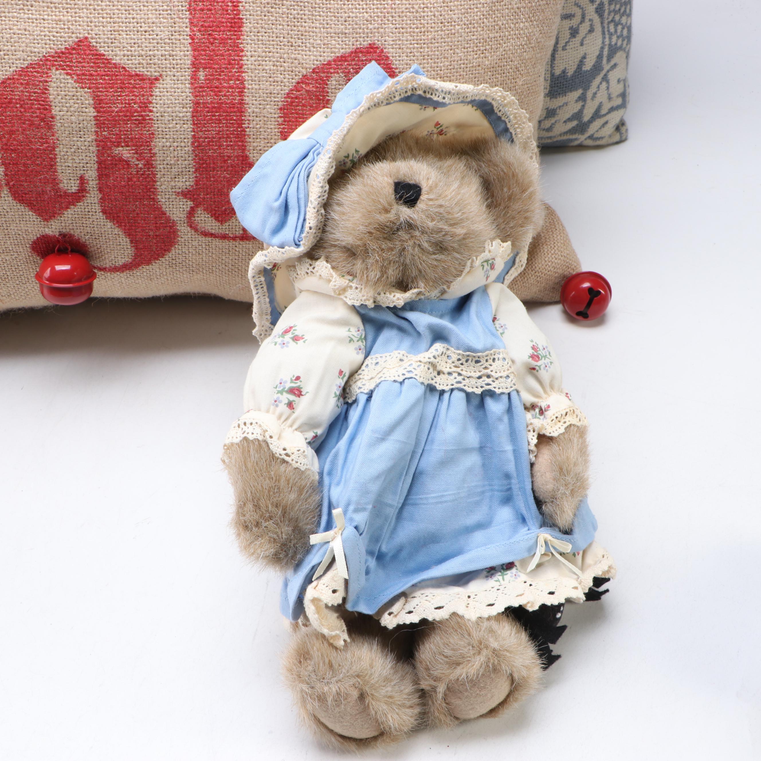 Boyds Bears "Lil' Missy Muffet" and Other with Hallmark Bears and Throw Pillows