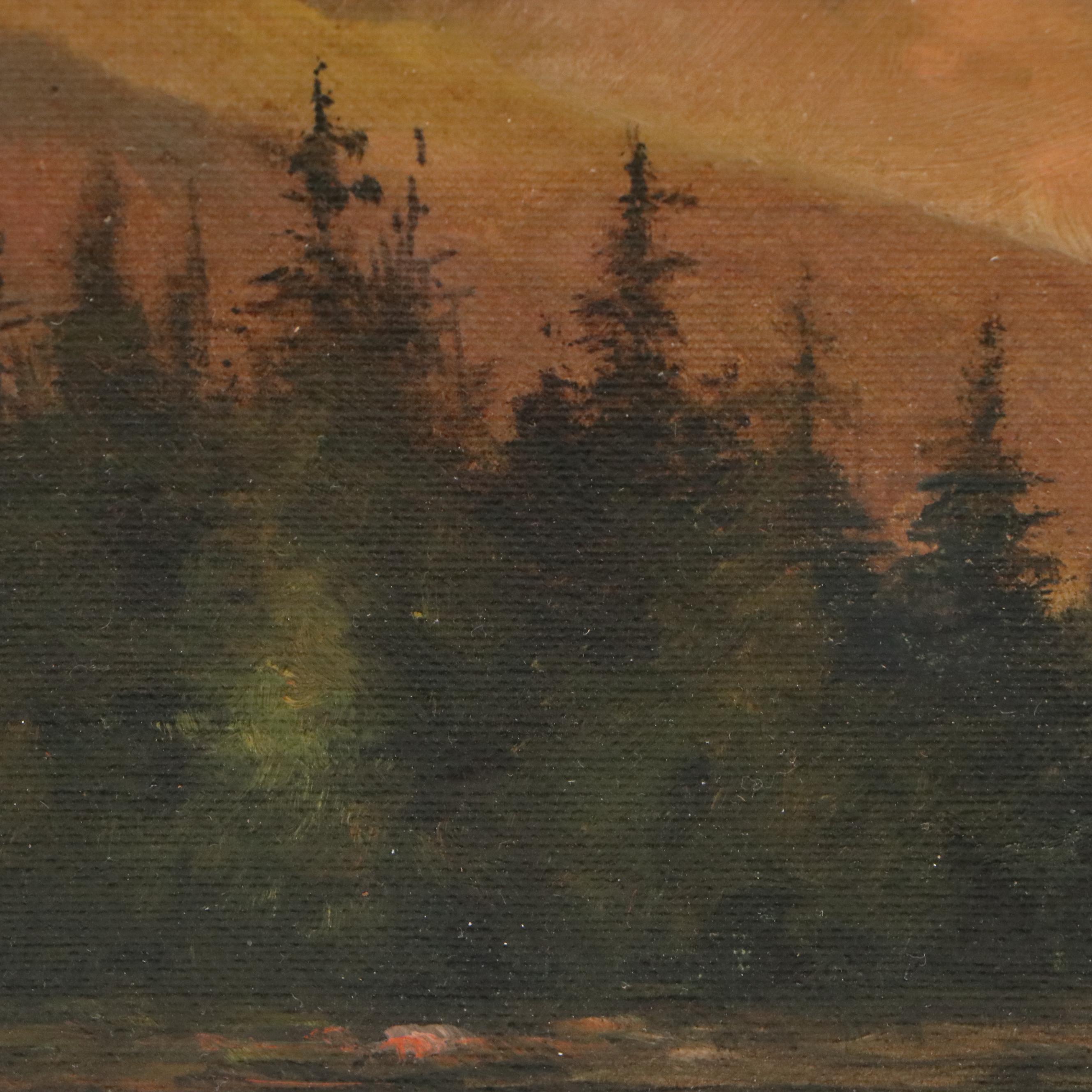 E. L. Paidrick Western American Sunset Landscape Oil Painting