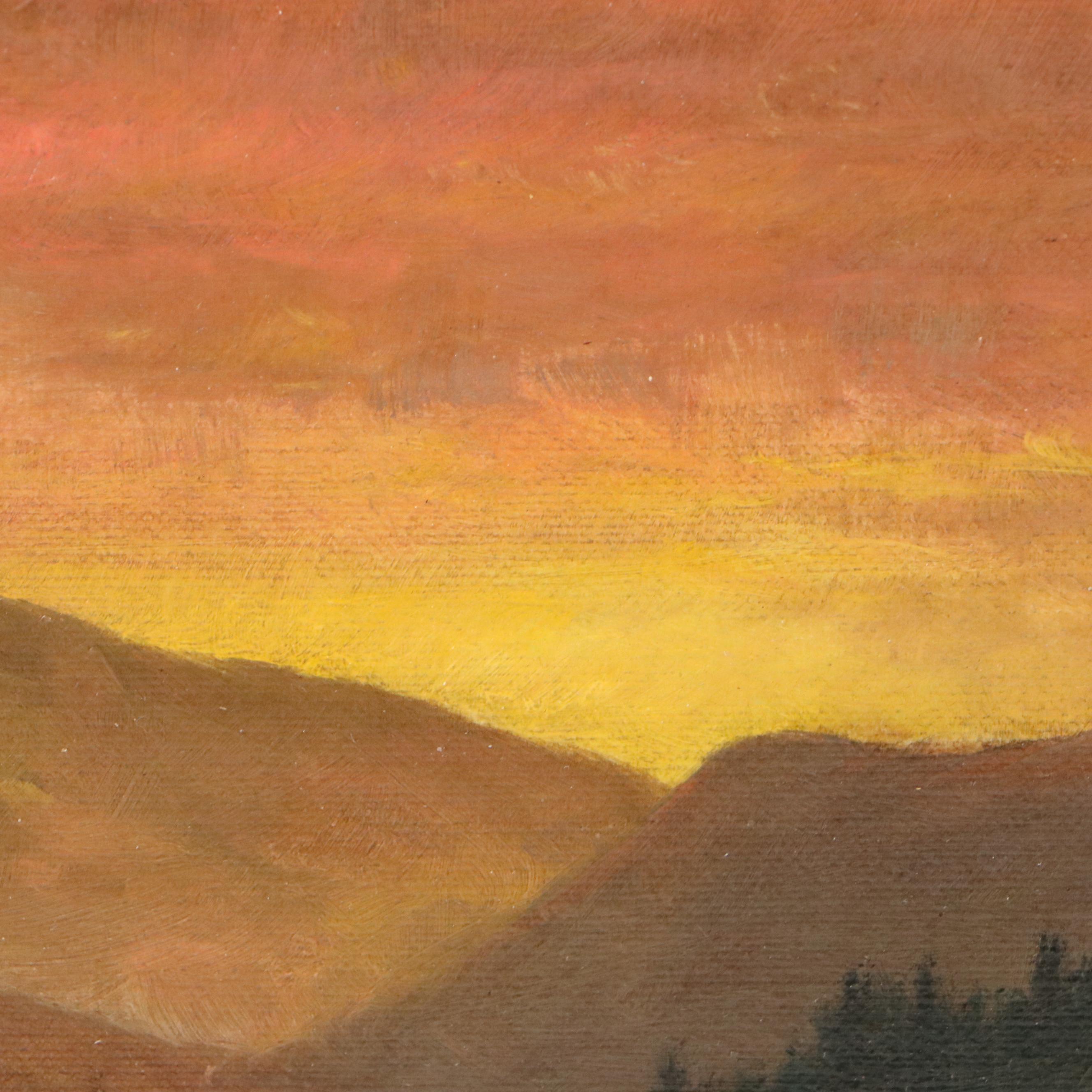 E. L. Paidrick Western American Sunset Landscape Oil Painting